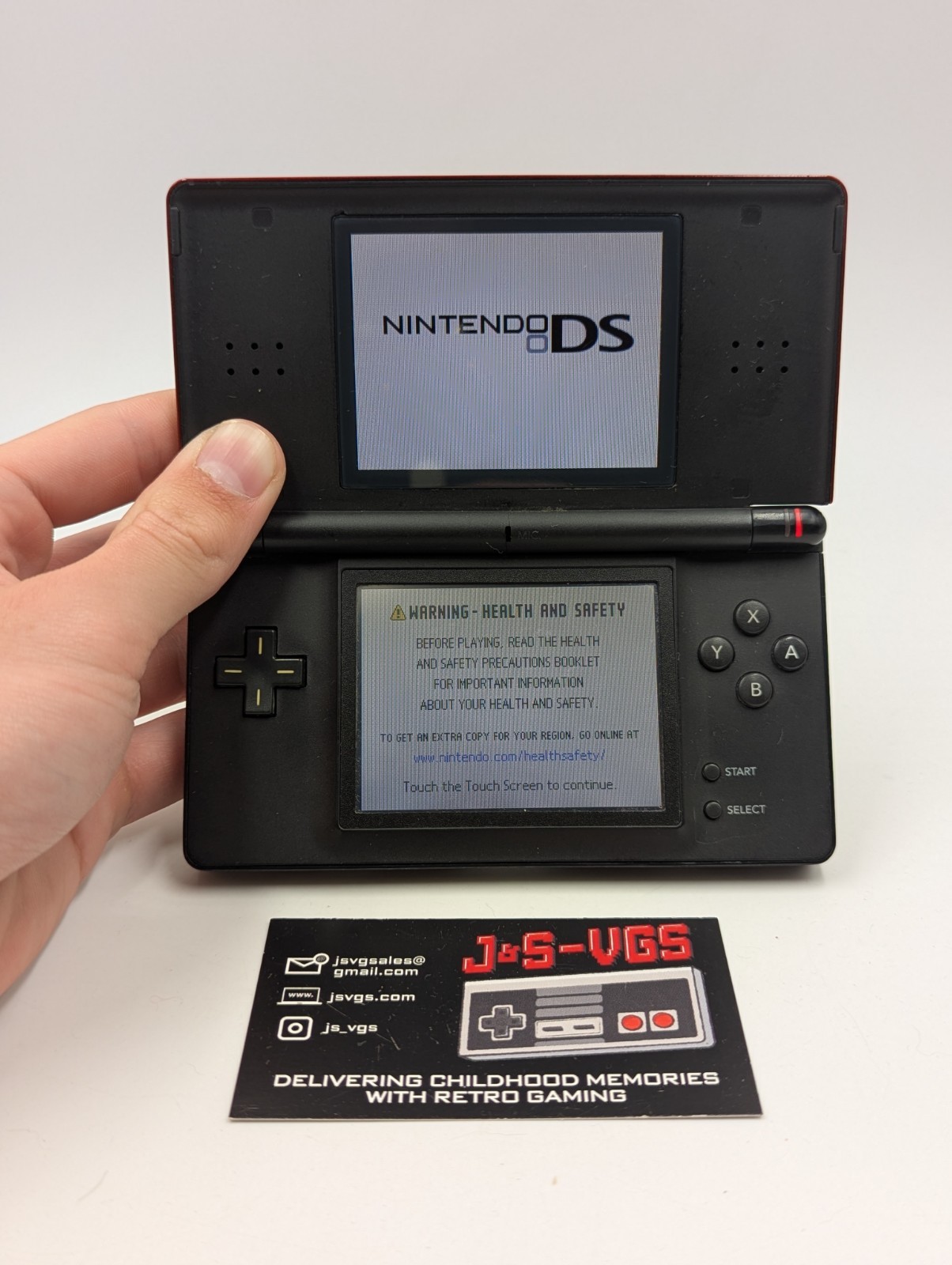 Nintendo DS Lite Crimson Black Console Nintendo DS Works Charger READ