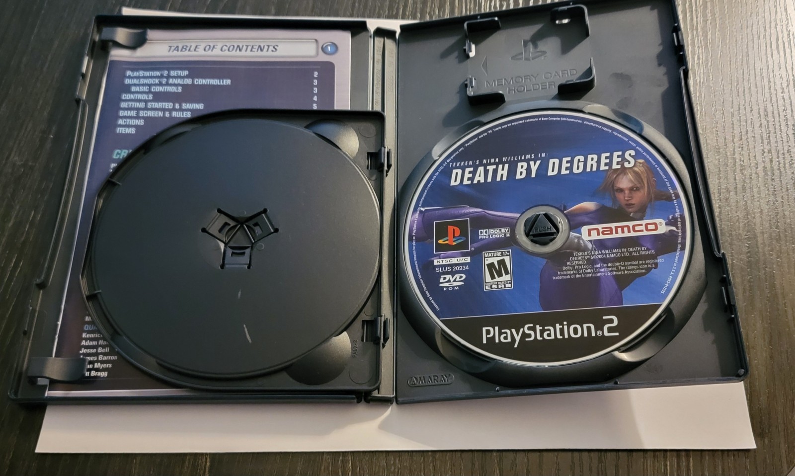 Namco Death by Degrees (Tekken) PS2 M NTSC-U/C w/ Manual & Demo Disc