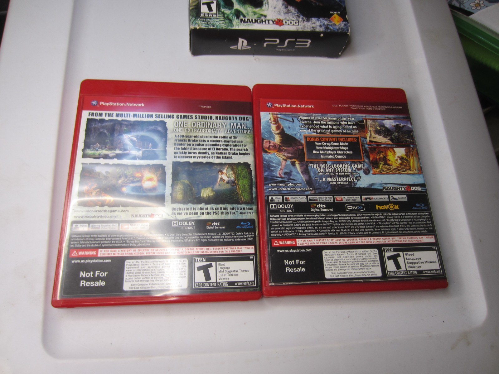 Uncharted Dual Pack (Sony PlayStation 3, 2011) 2 GAMES FAST SHIPPING