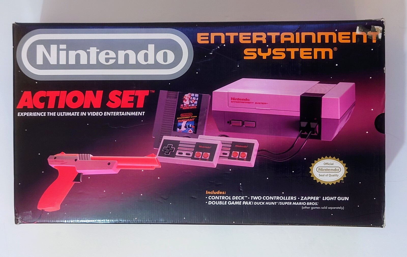 1989 oval seal Action Set complete in box original Nintendo NES Near Mint