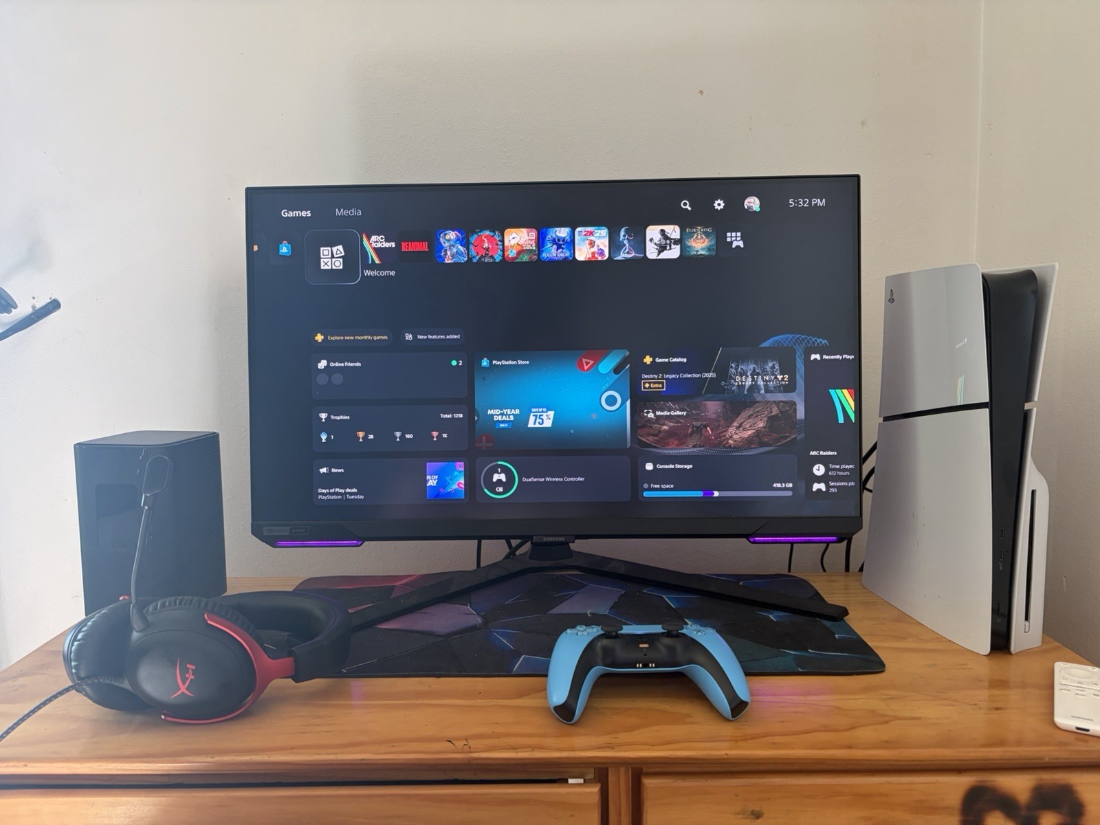 Sony PS5 Digital Edition Console And Controller.