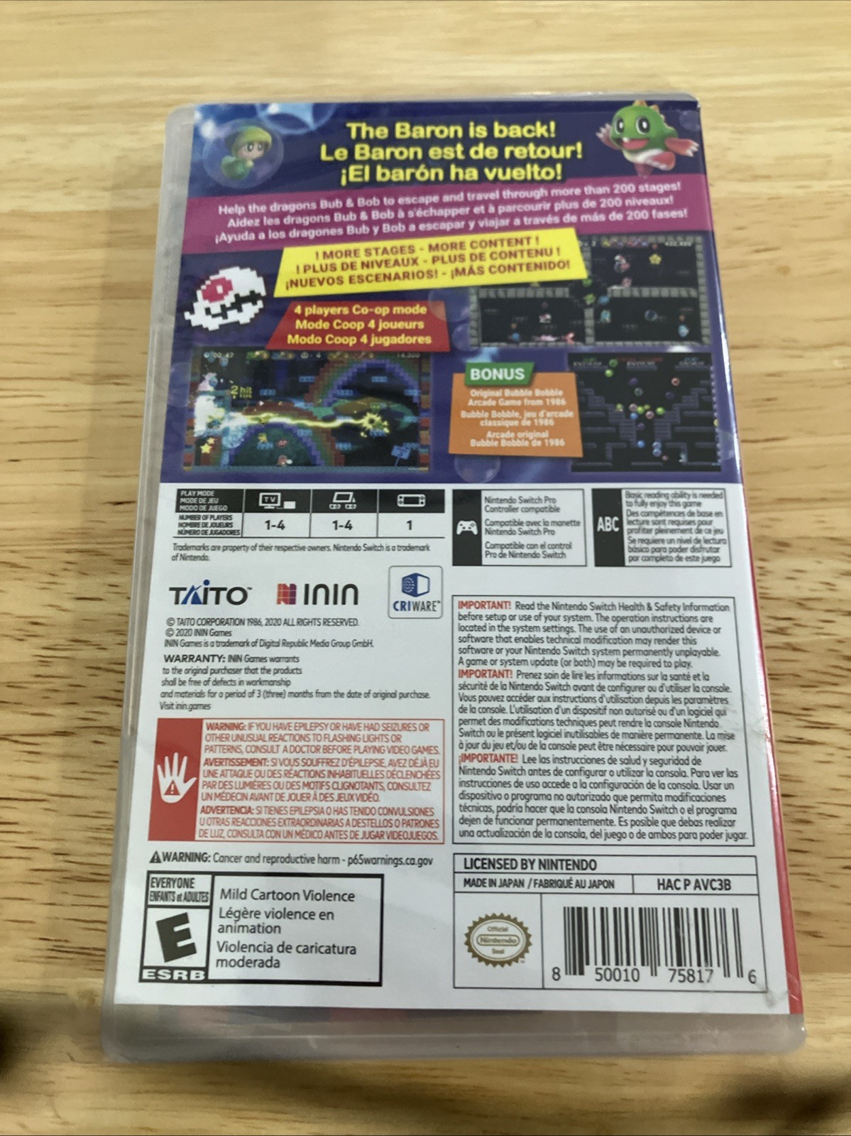 Nintendo Switch Bubble Bobble 4 Friends The Baron Is Back New Sealed ESRB USA