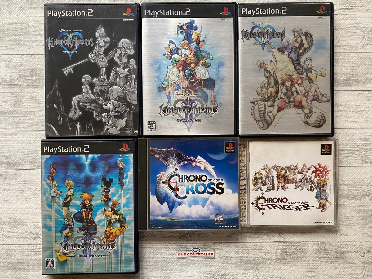 SONY PS 1 2 Kingdom Hearts Ⅰ＆ Ⅱ & Final Mix & Chrono Cross & Chrono Trigger set