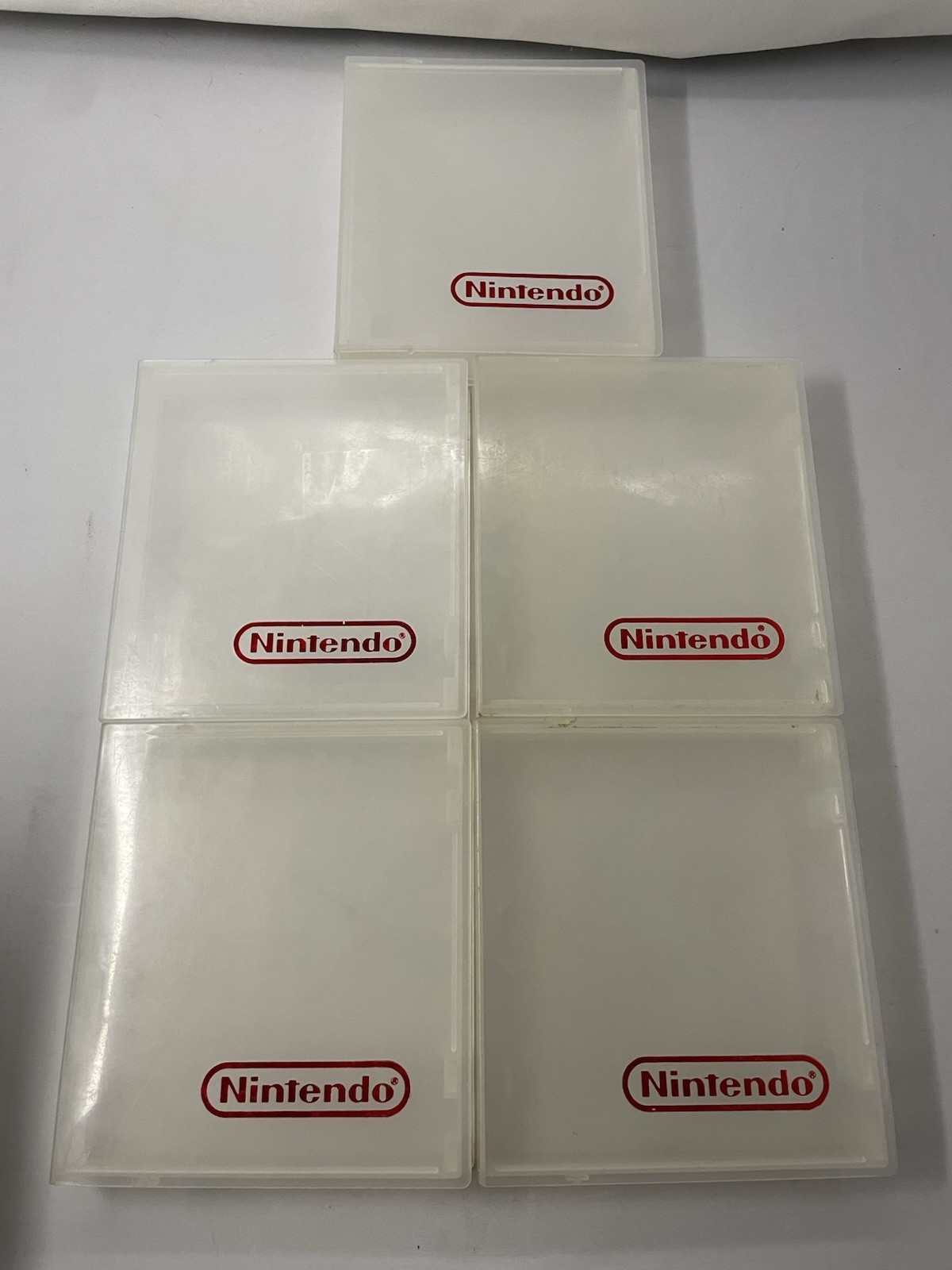Clear OEM Nintendo NES Game Cartridge Case Hard Plastic Clamshell Lot Of 5