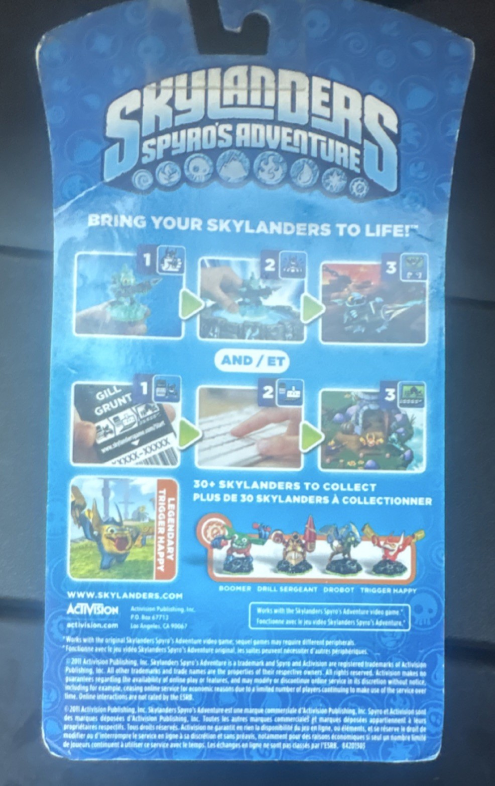 Activision Skylanders Legendary Trigger Happy Figure Card Sticker Web Code