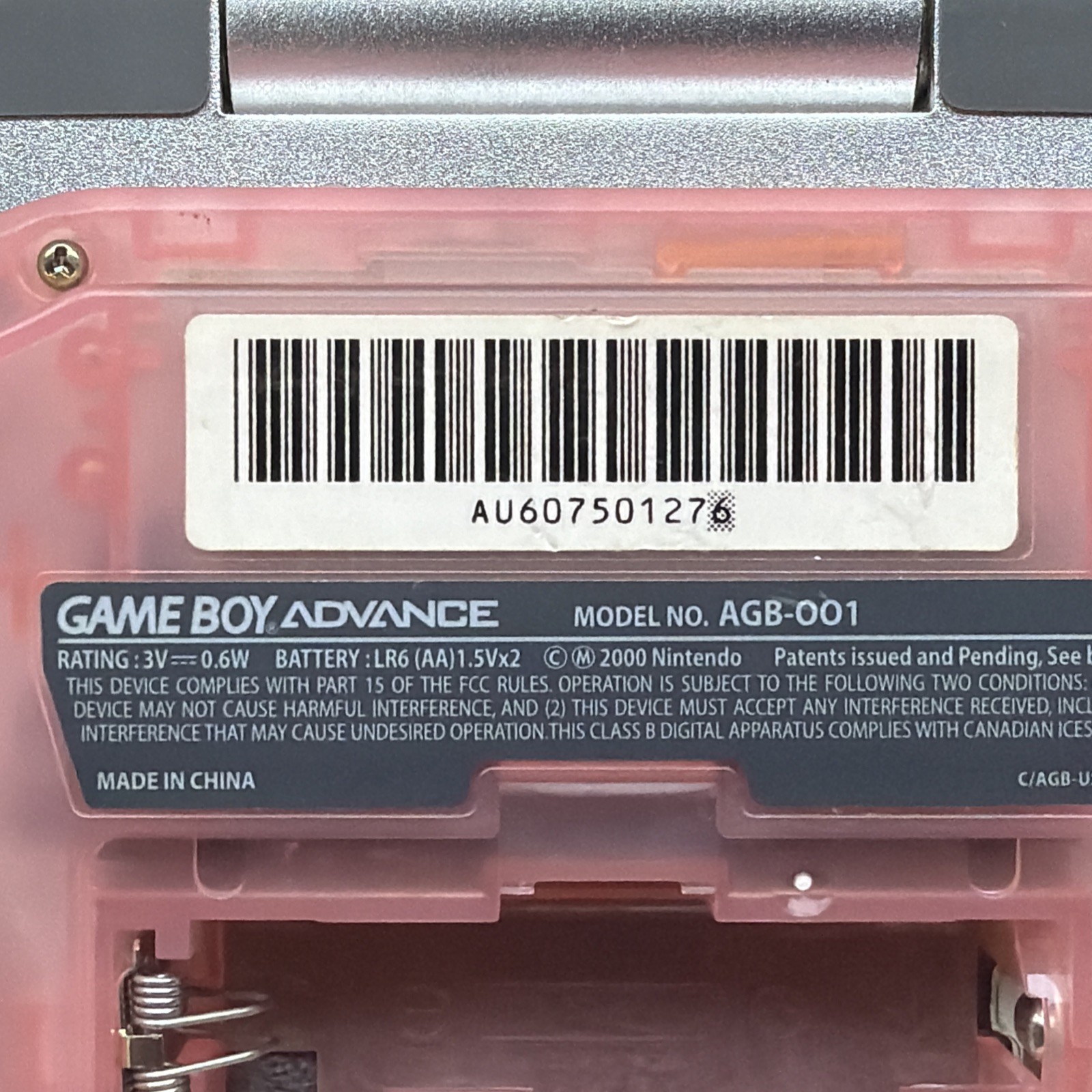 Nintendo Game Boy Advance GBA Console AGB-001 – Fuchsia Pink – Great – 100% OEM