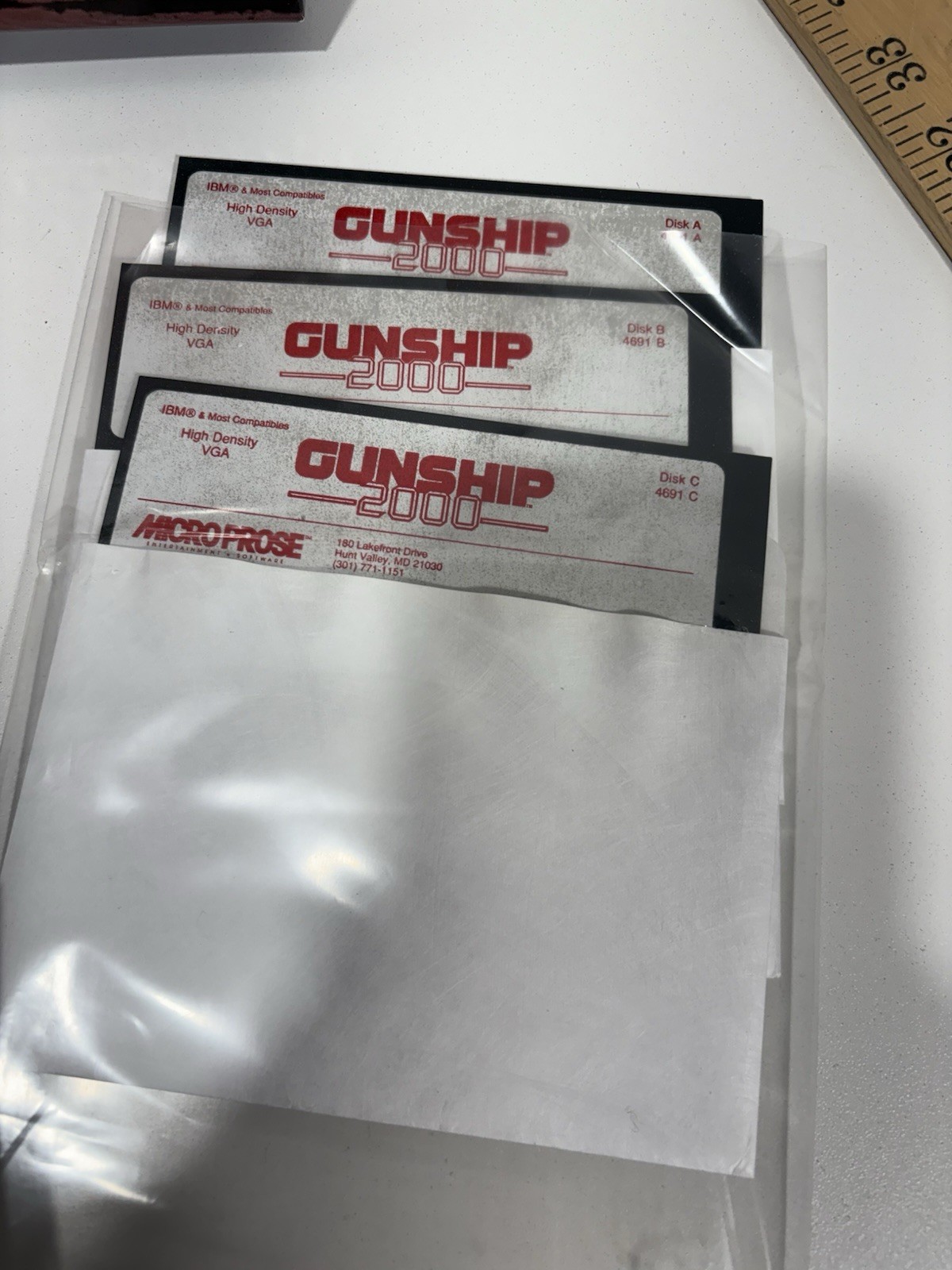 Gunship 2000 Helicopter Simulation MicroPose 5.25 Floppy PC Complete