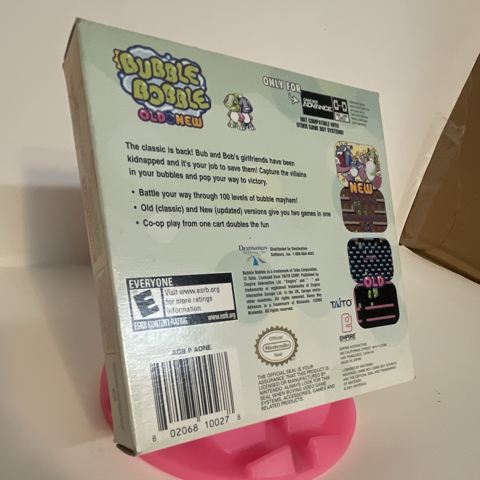 Nintendo Bubble Bobble: Old & New Game Boy Advance BOX AND INSTRUCTIONS ONLY
