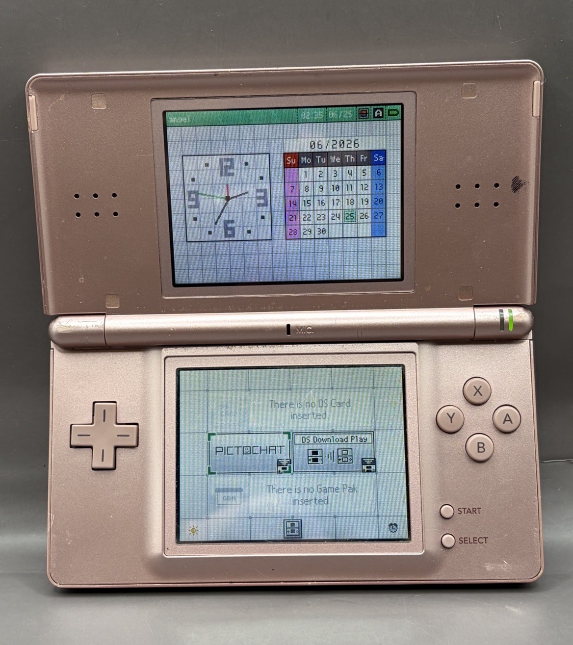 Nintendo DS Lite Metallic Rose Pink Handheld Video Game Console Only With Stylus