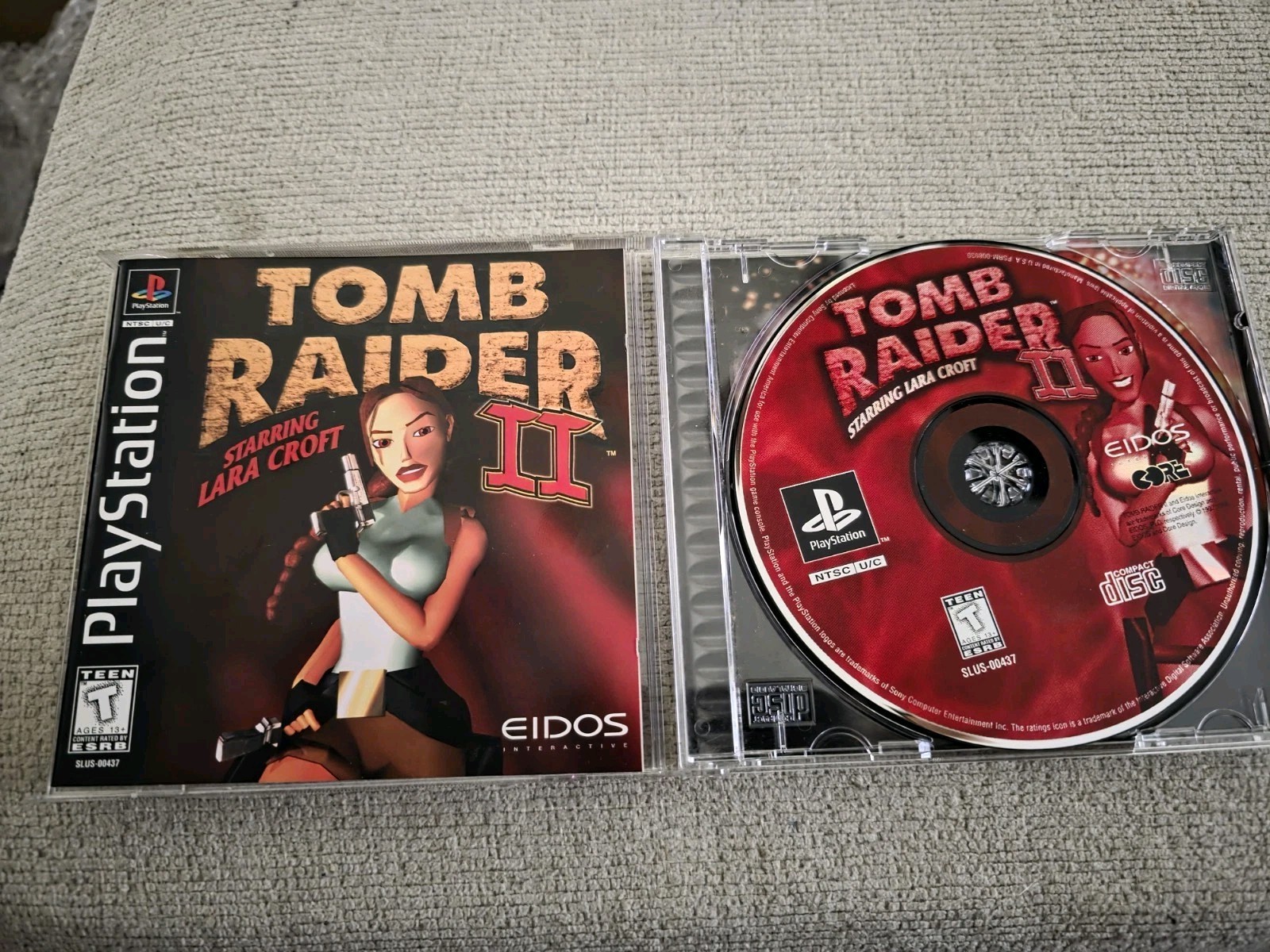 TOMB RAIDER II SONY PS1 1998 BLACK LABEL TESTED WORKING! CIB W/REGISTRATION CARD