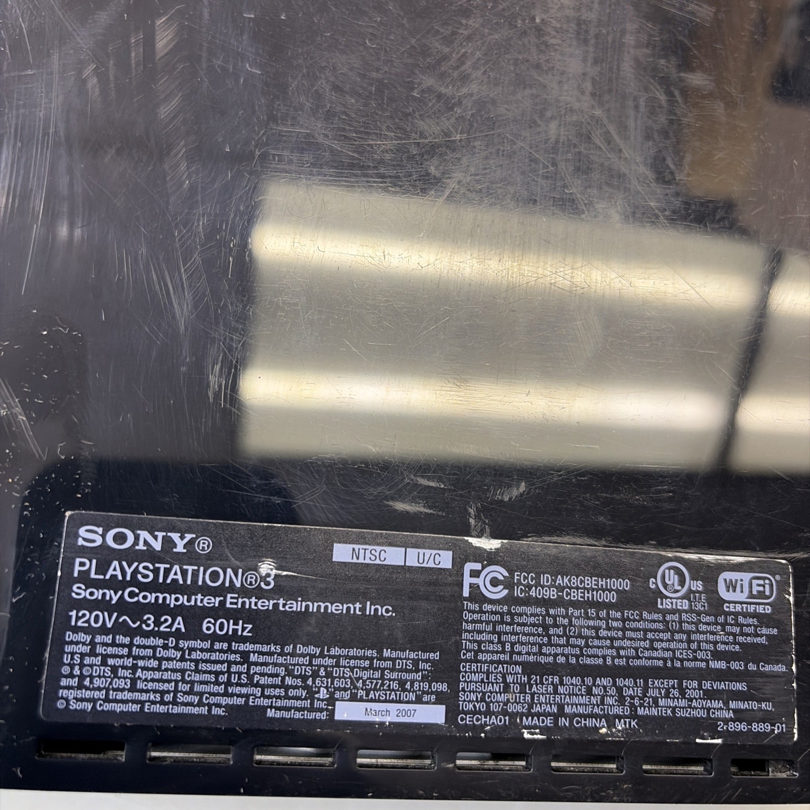 Sony PS3 Fat Console CECHA01 60gb Backwards Compatible-Green Light-No Video #1