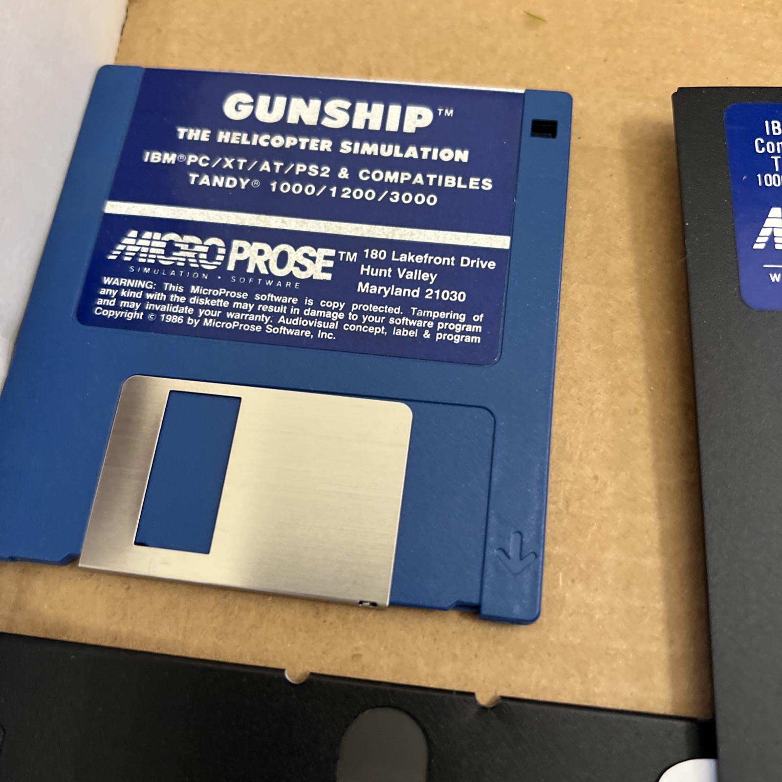 Gunship Microprose IBM PC/XT/AT Big Box – Complete in Box see photos