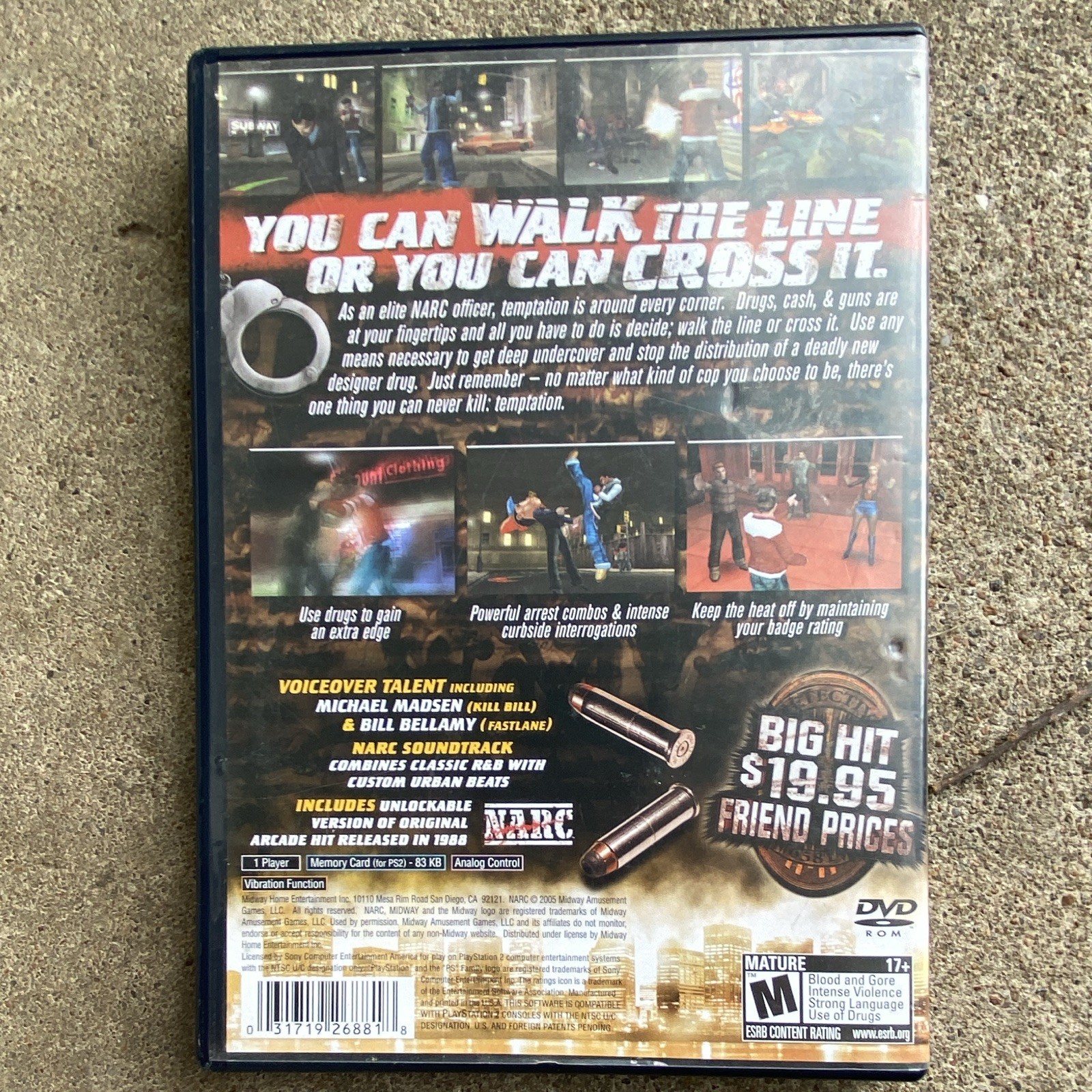 NARC PS2 (NTSC-U/C) M Mature Action & Adventure 2005 Manual Included