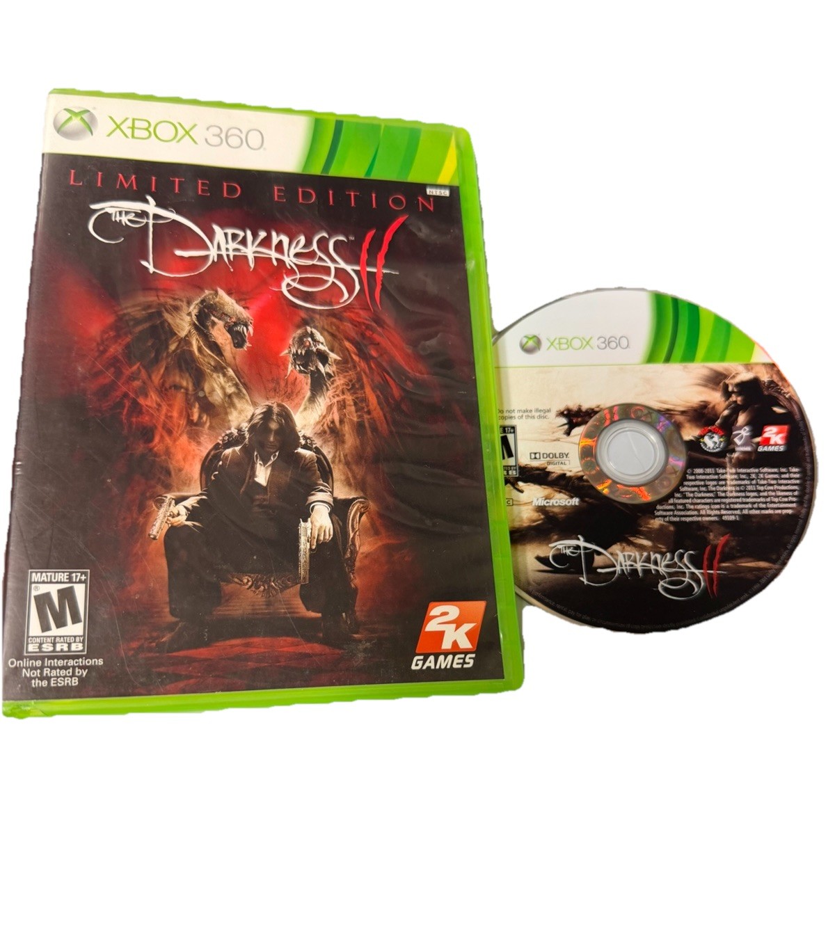 The Darkness II Limited Edition Xbox 360 2K Games FPS Horror Action Disc & Case