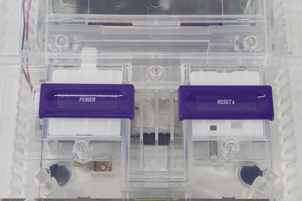 Super Nintendo Crystal Clear Console SNES SFC Converted Controller AC AV Mario