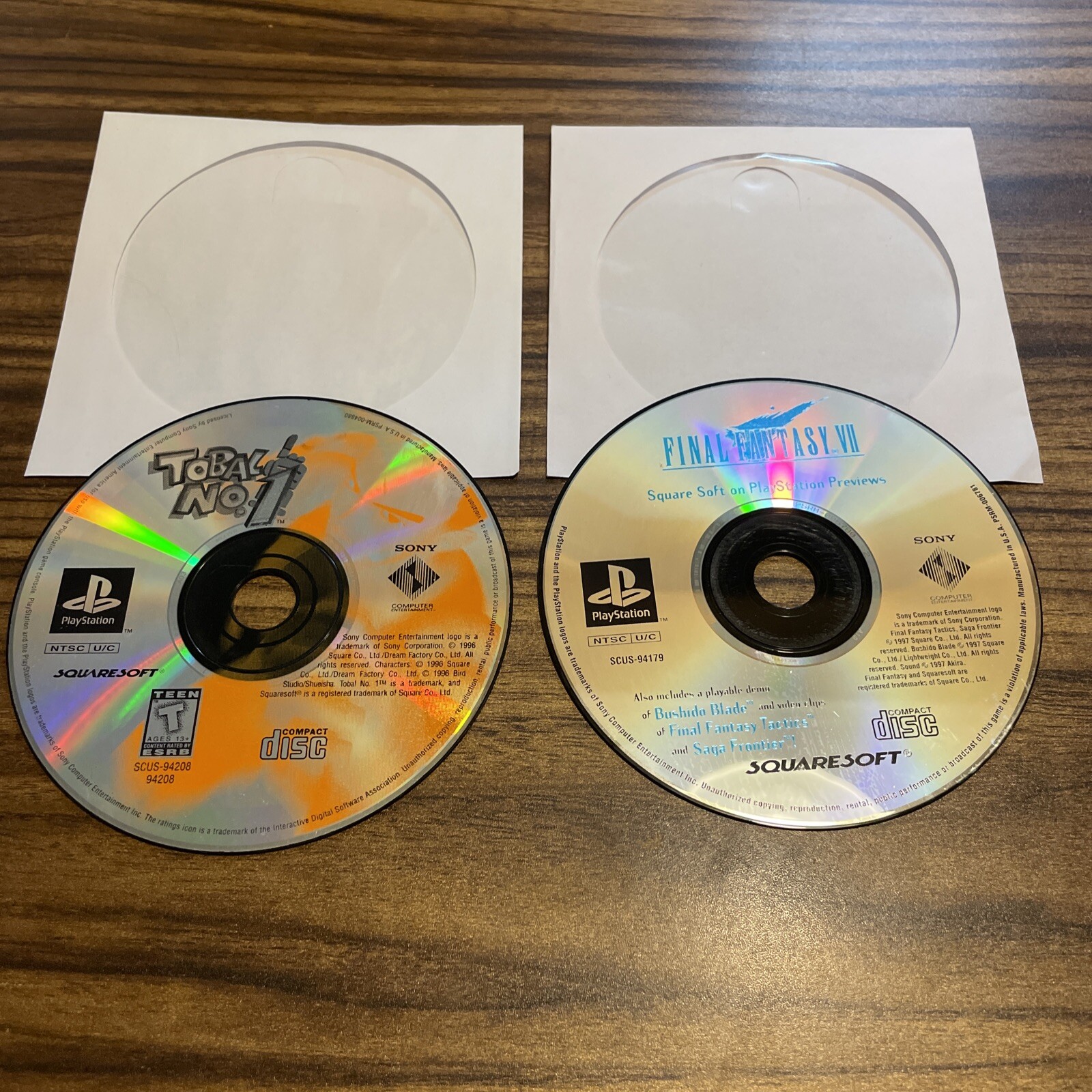 Sony Playstation 1 PS1 Tobal No. 1 Video Game 1996 ** Disc Only With DEMO