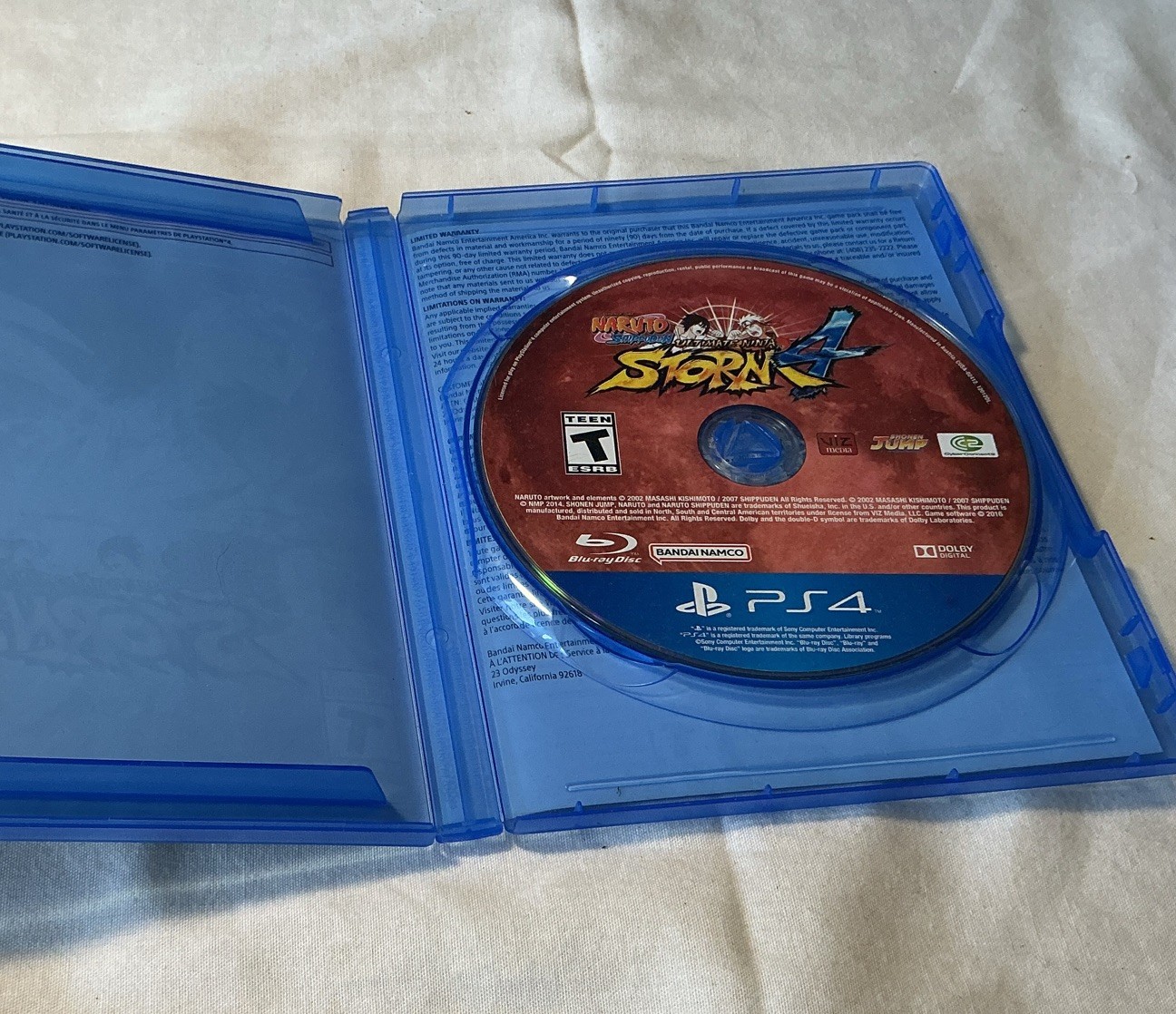 4 Play Station 4 Video Games.madden 20,modern Warfair,naruto Storm ,mind Craft.