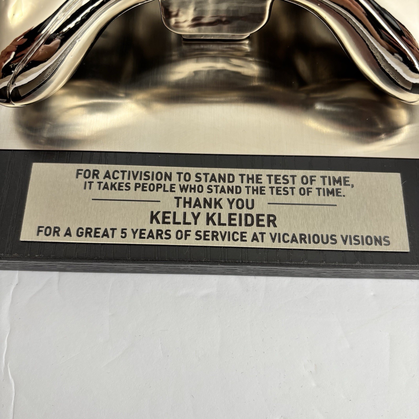 Activision Employee 5 Year Award Video Game Xbox 360 Controller Plaque Gold