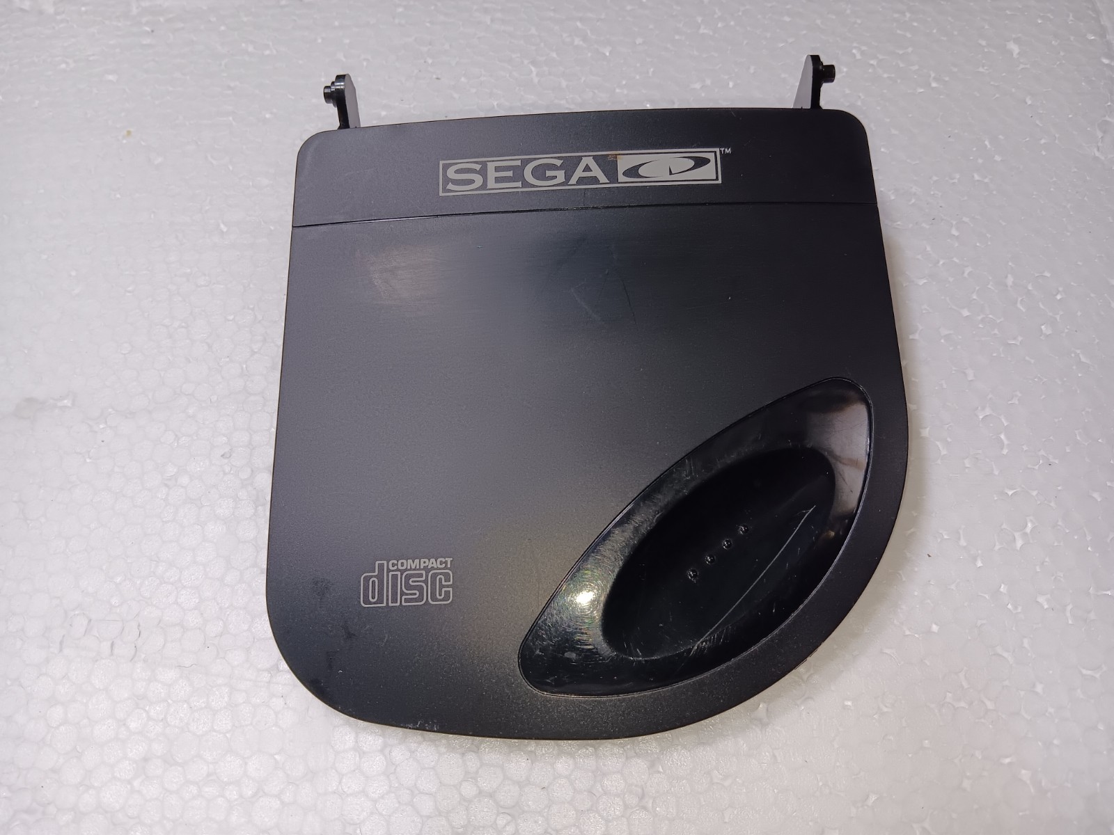SEGA CD EMPTY-INTACT-DISK DOOR ONLY-JUST OK COSMETIC-SEE ALL