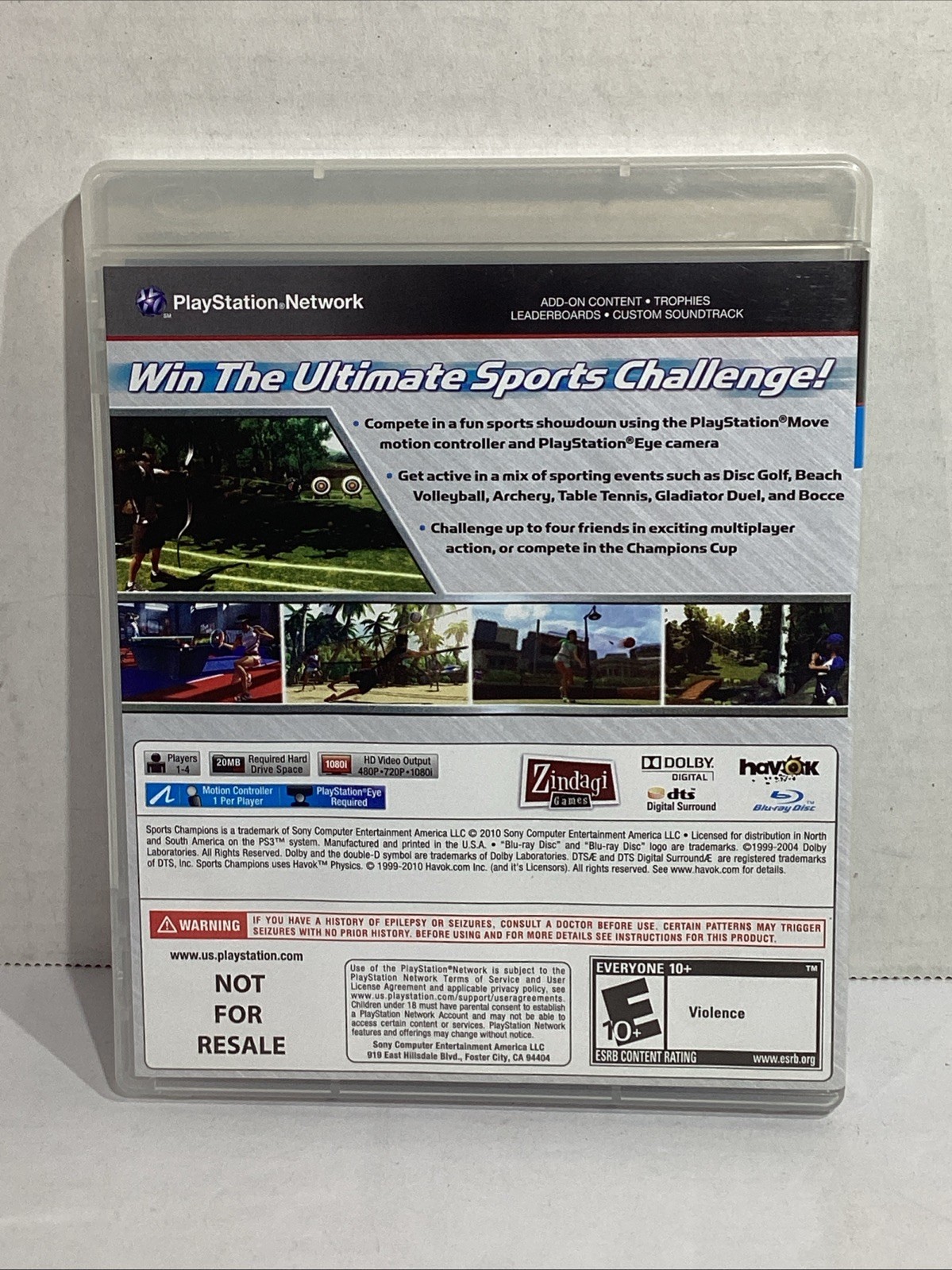 Sony PS3 Sports Champions Video Game Rated E 10+ (Everyone 10+) HGT1-579