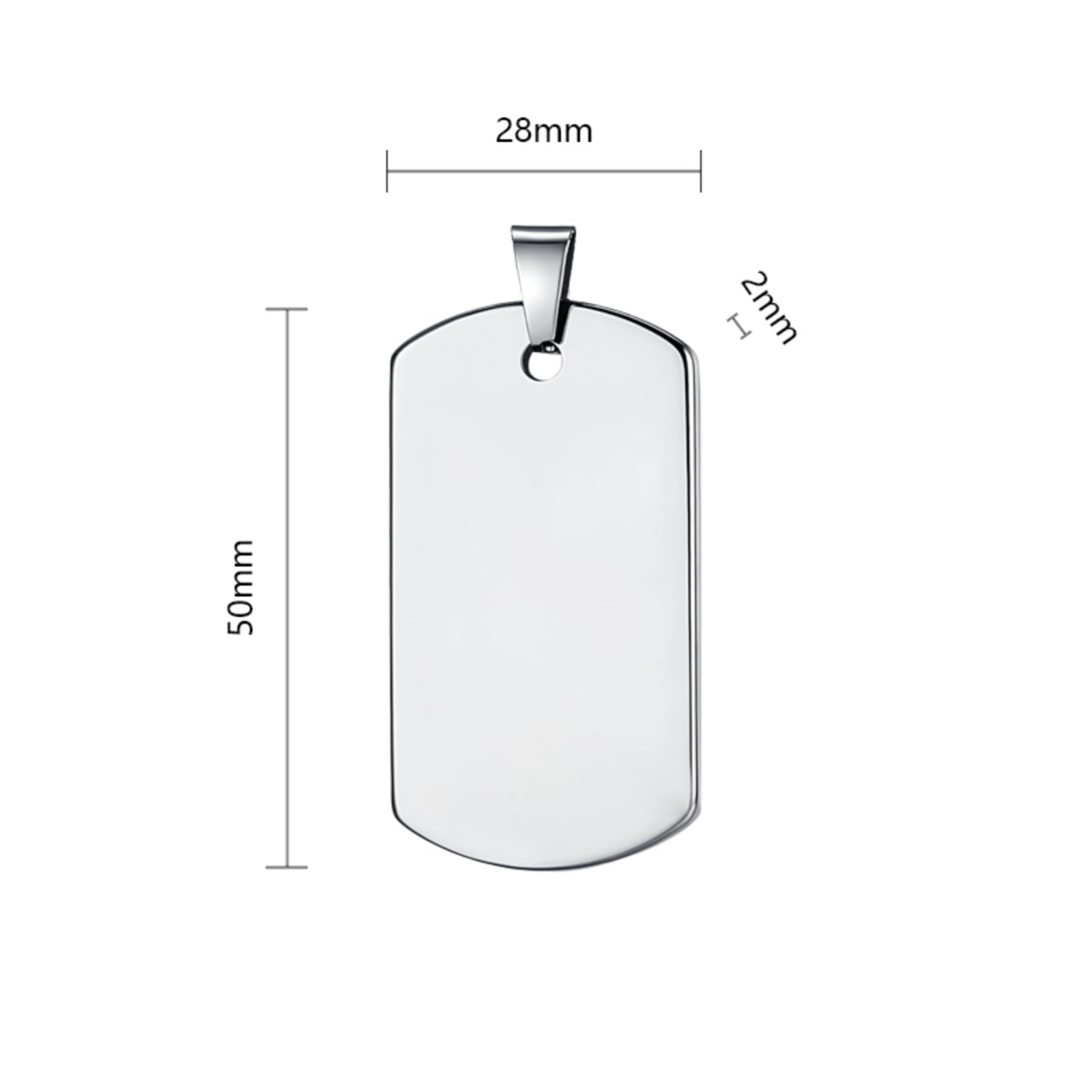 Dog Tags Military Blank for Laser 1.96 inch x 1.1 x 0.078 inch, Silver