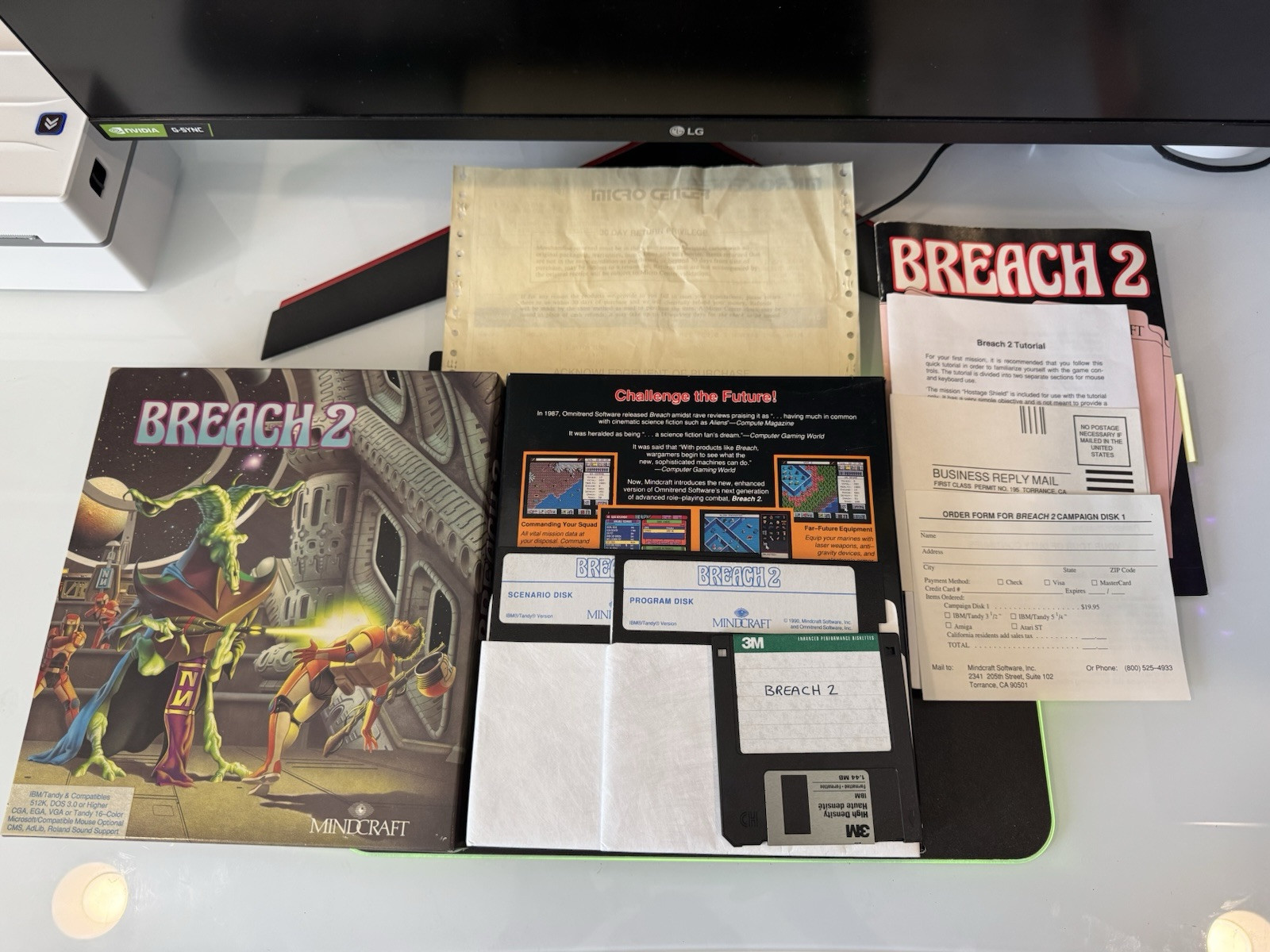 Breach 2 Mindcraft Game – (IBM, 1990) 3.5” Floppy – Big Box PC Computer Game