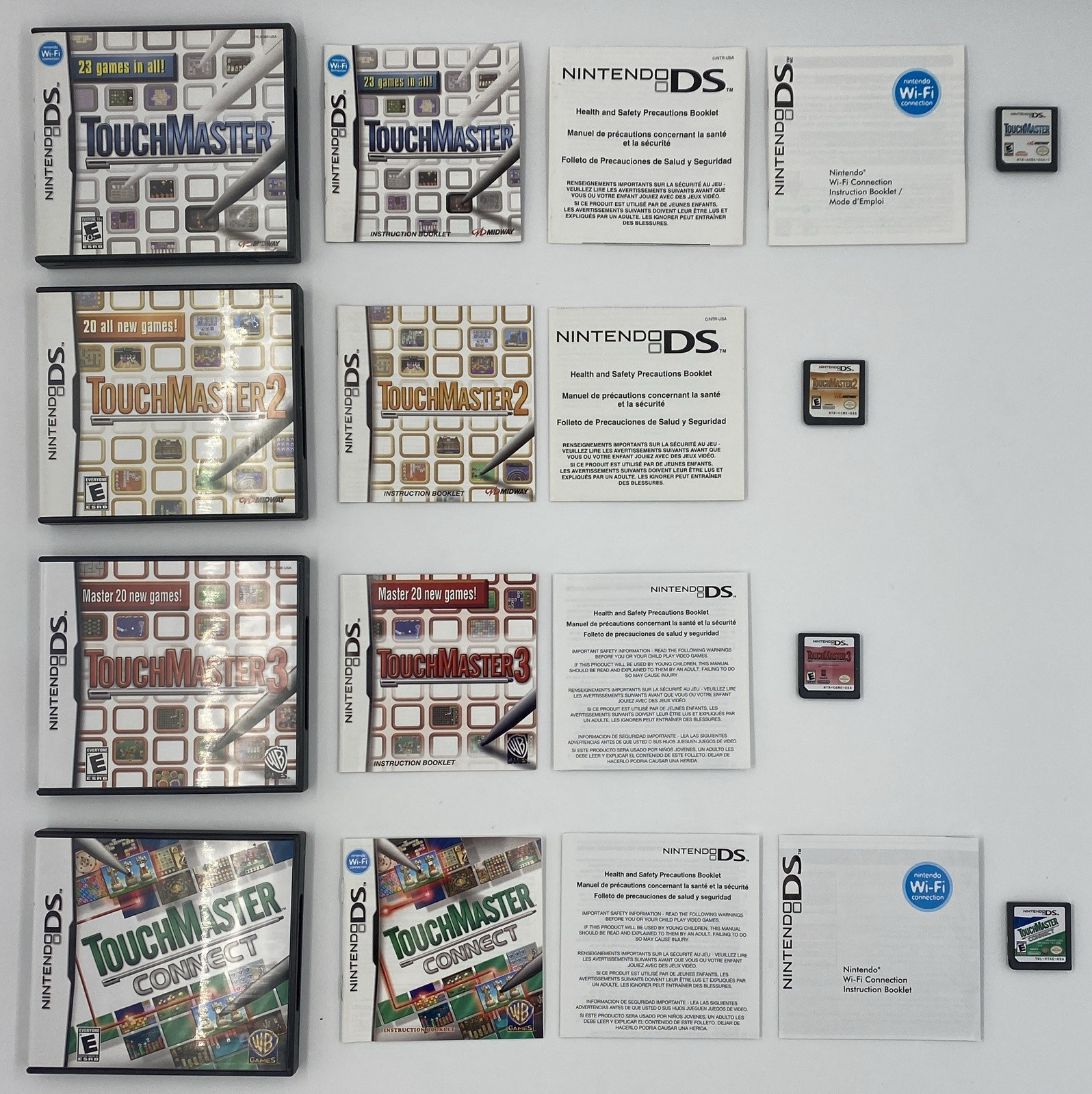CIB Touchmaster LOT – 1, 2, 3 & Connect Nintendo DS 2DS 3DS NDS DSI Kids Puzzle