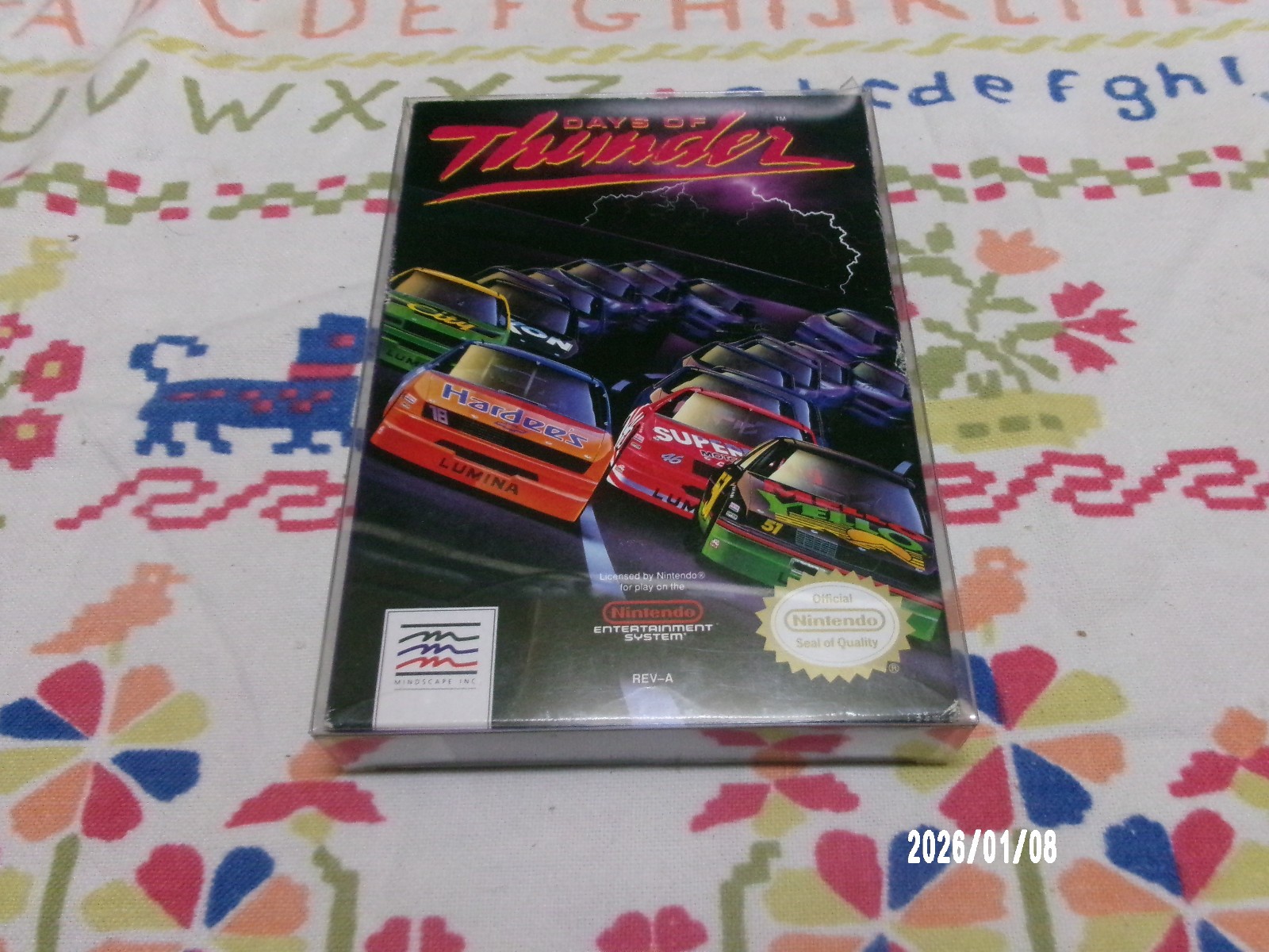 #761 Oval Seal Days of Thunder complete in box nintendo nes factory nr-MINT