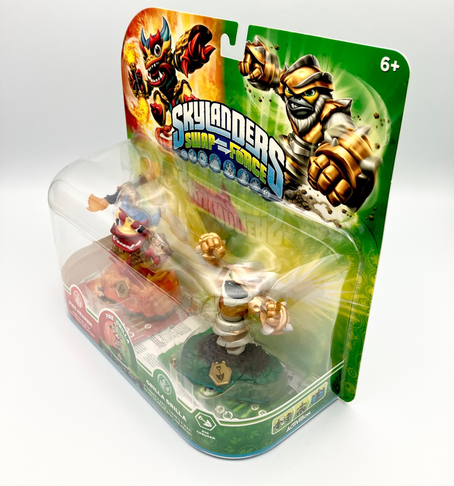 Skylanders Swap Force Fire Kraken Grilla Drilla Figures Combo Pack NEW SEALED