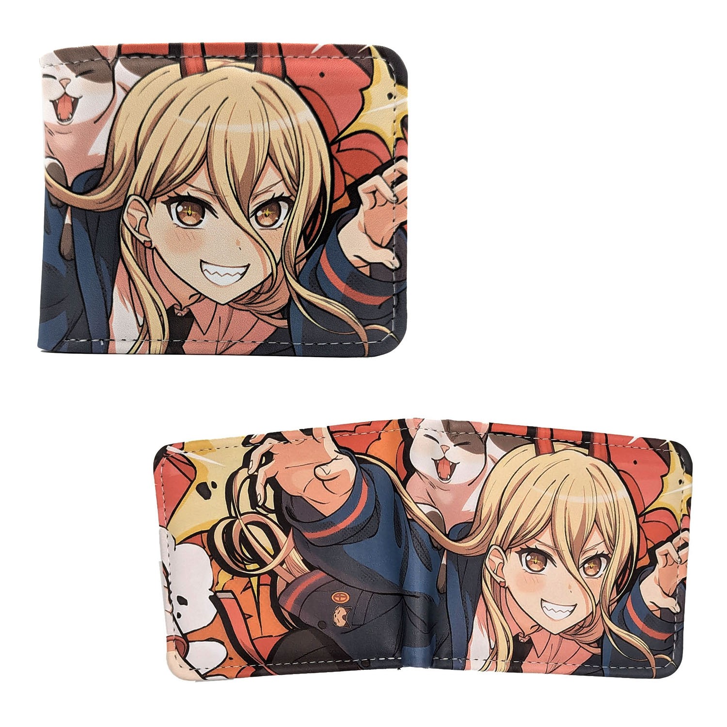 Chainsaw Man Bi-Fold Wallet – POWER WITH CAT New (Pawa Anime 4×5″ Billfold)