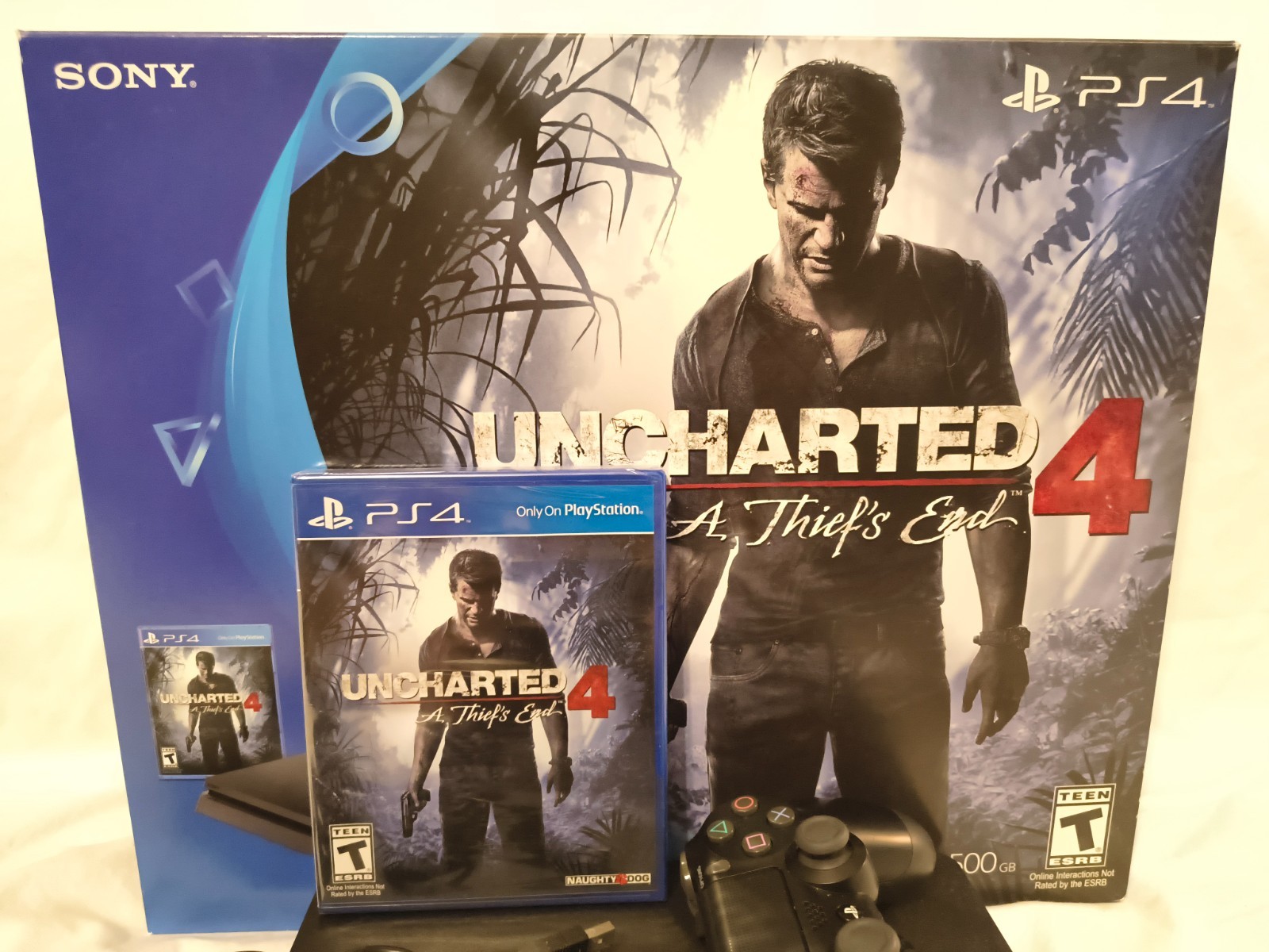 Sony PlayStation 4 Slim Video Game Console PS4 500GB Uncharted 4Bundle CUH-2015A
