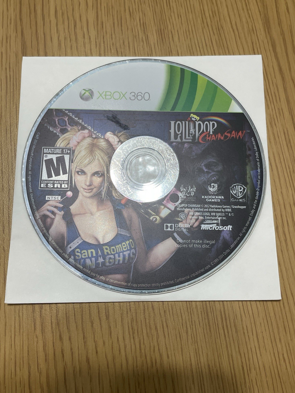 Lollipop Chainsaw – Microsoft Xbox 360 Disc Only