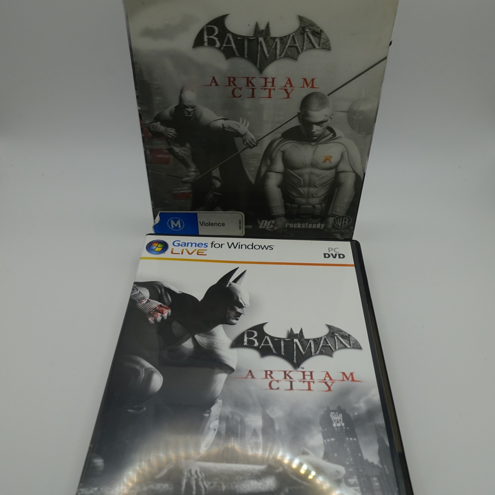 Batman Arkham Asylum GOTY + Arkham City PC DVD Complete With Manuals
