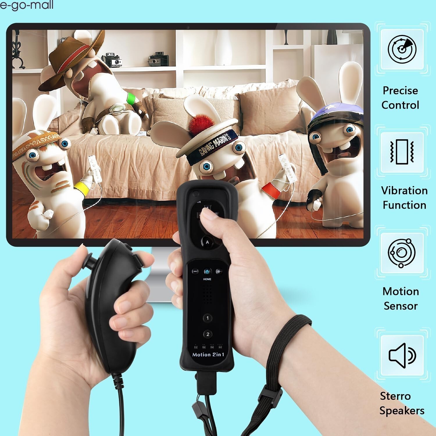 Motion Plus Wii Remote Controller & Nunchuck for Nintendo Wii & Wii U Console