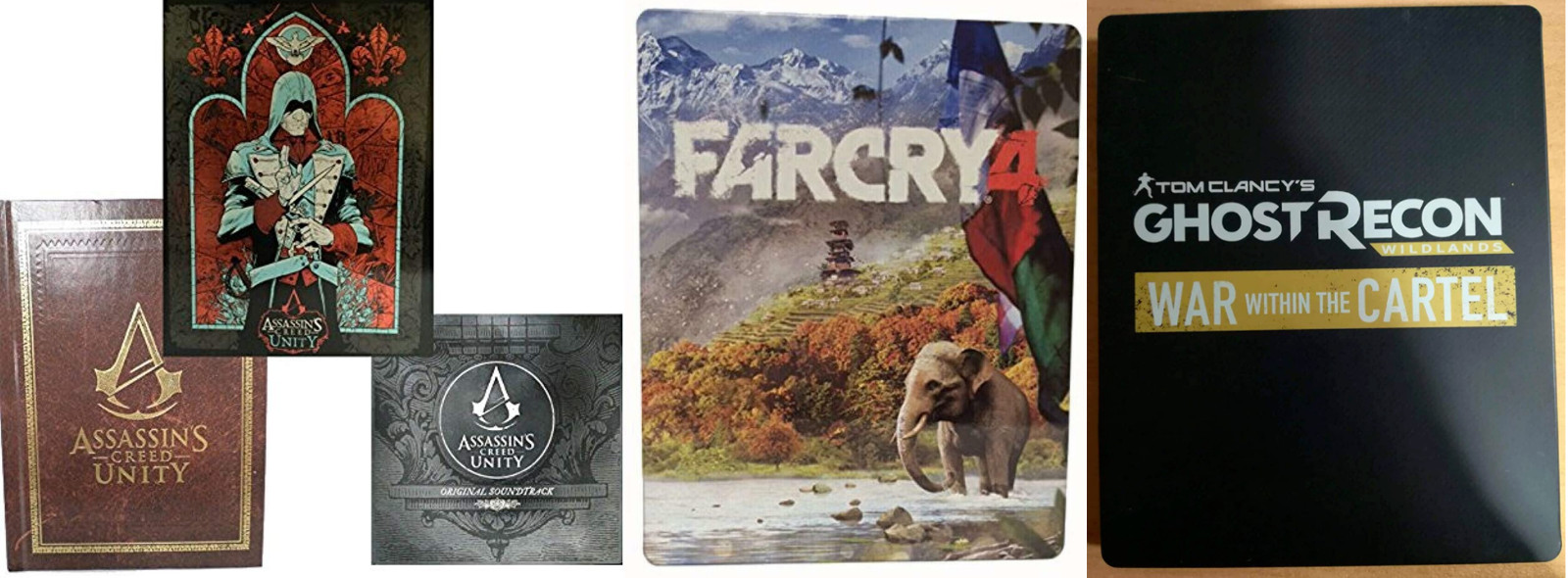 UBISOFT COLLECTABLE STEELBOOK BUNDLE ASSASSINS CREED, FARCRY, GHOST RECON***