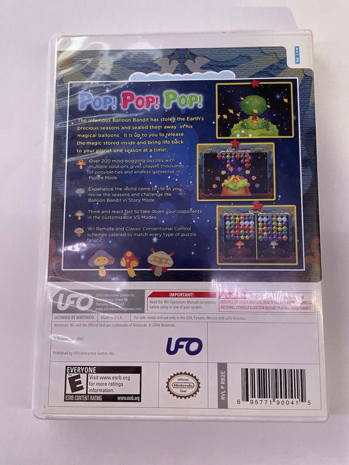 Balloon Pop Nintendo Wii 2007 Tested And Working