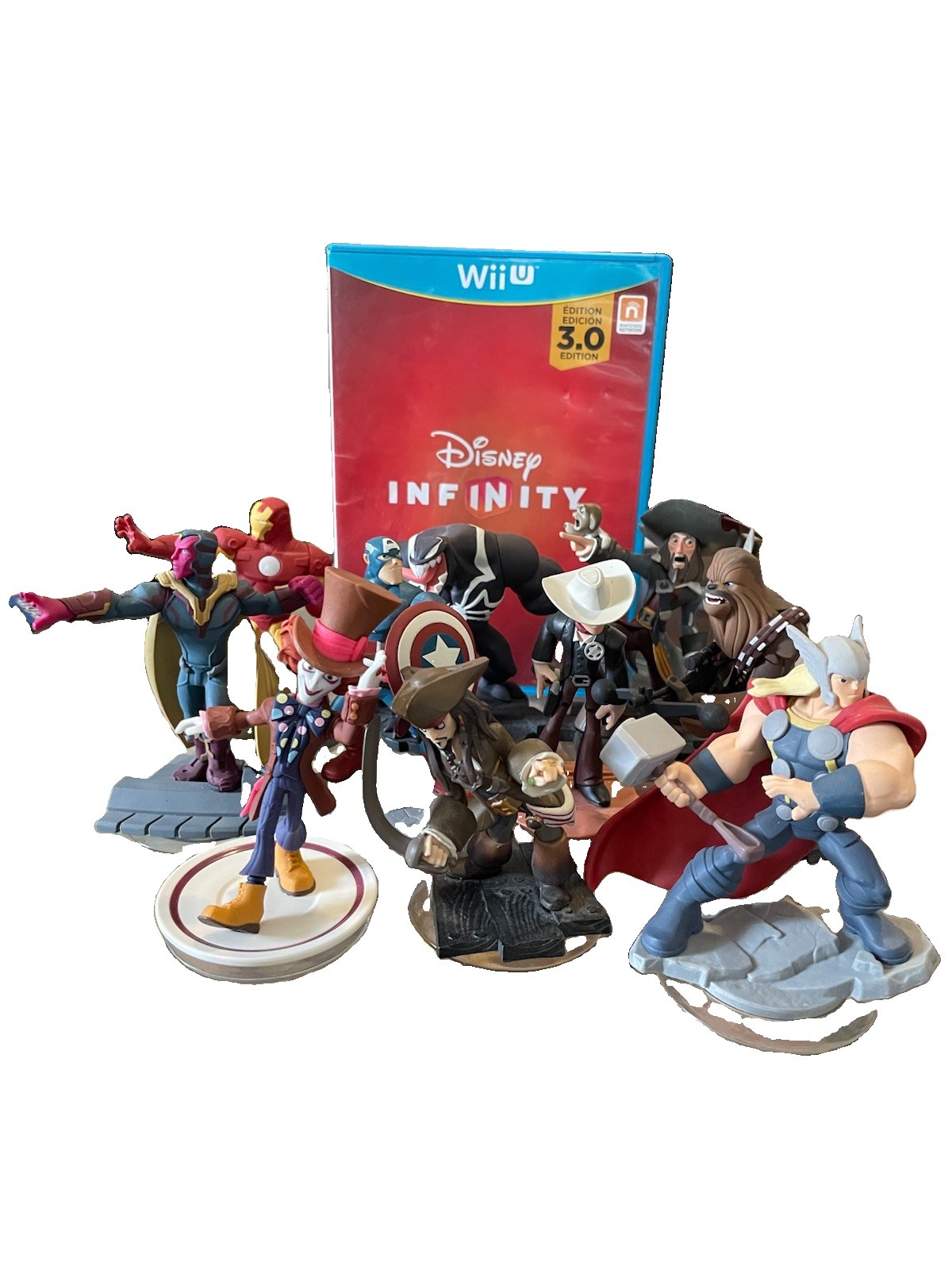 Disney Infinity 2.0 & 3.0 Figures Lot Of 10 & Disney Infinity 3.0 WiiU Game