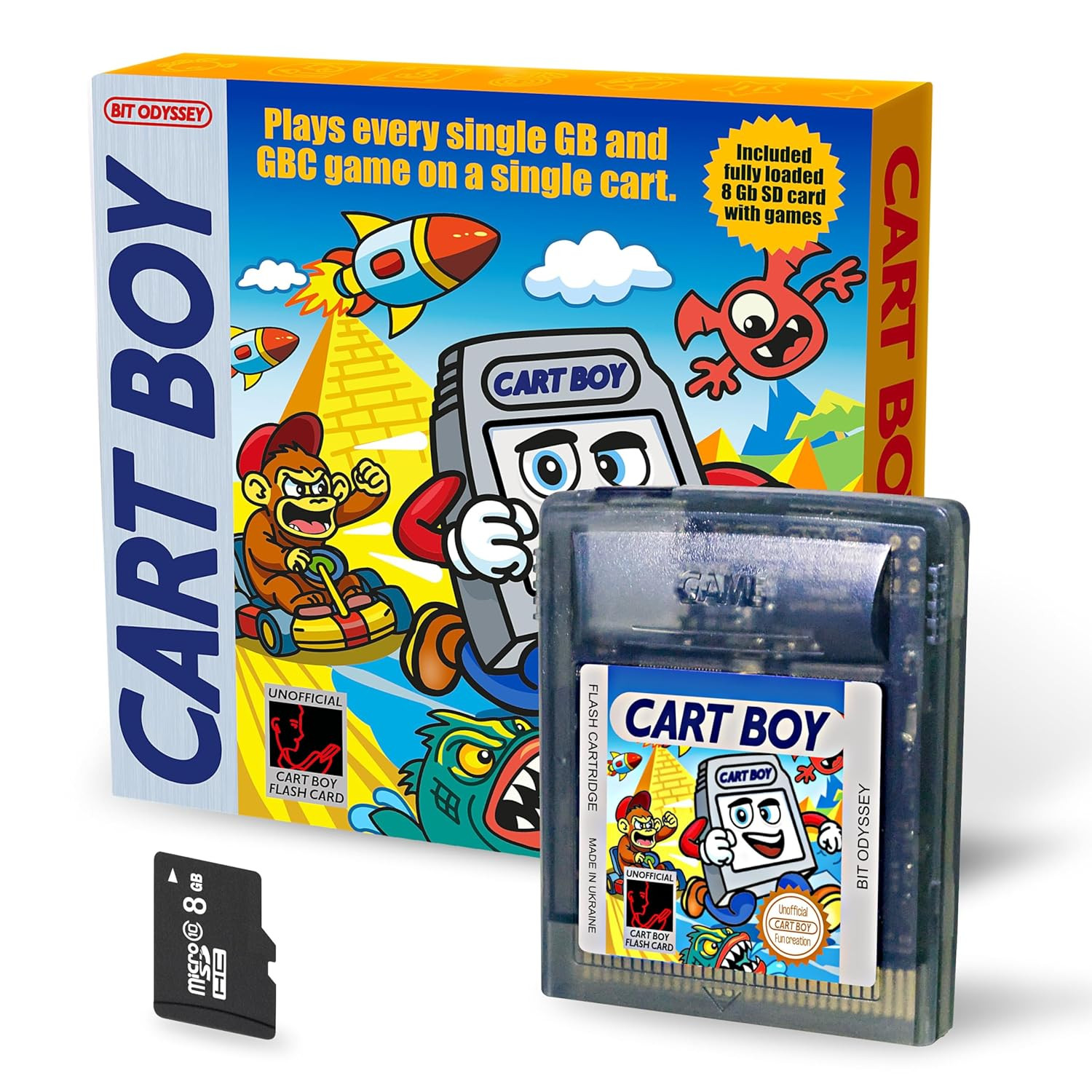 Cart Boy GB Flash Cart for GB and GBC + 8 Gb SD Card. Compatitor to Everdrive GB