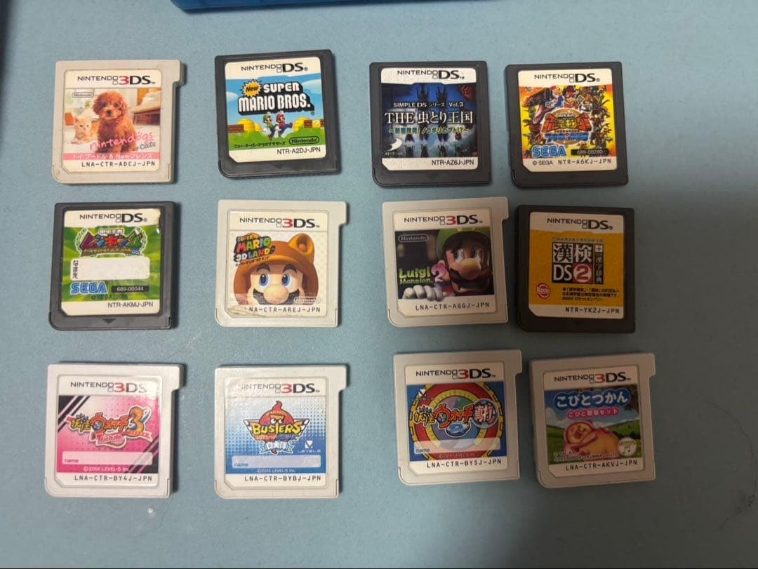 3DS/2DS/DS Nintendo 3Dsll Body Metallic Blue 12 Game Software Set Japan
