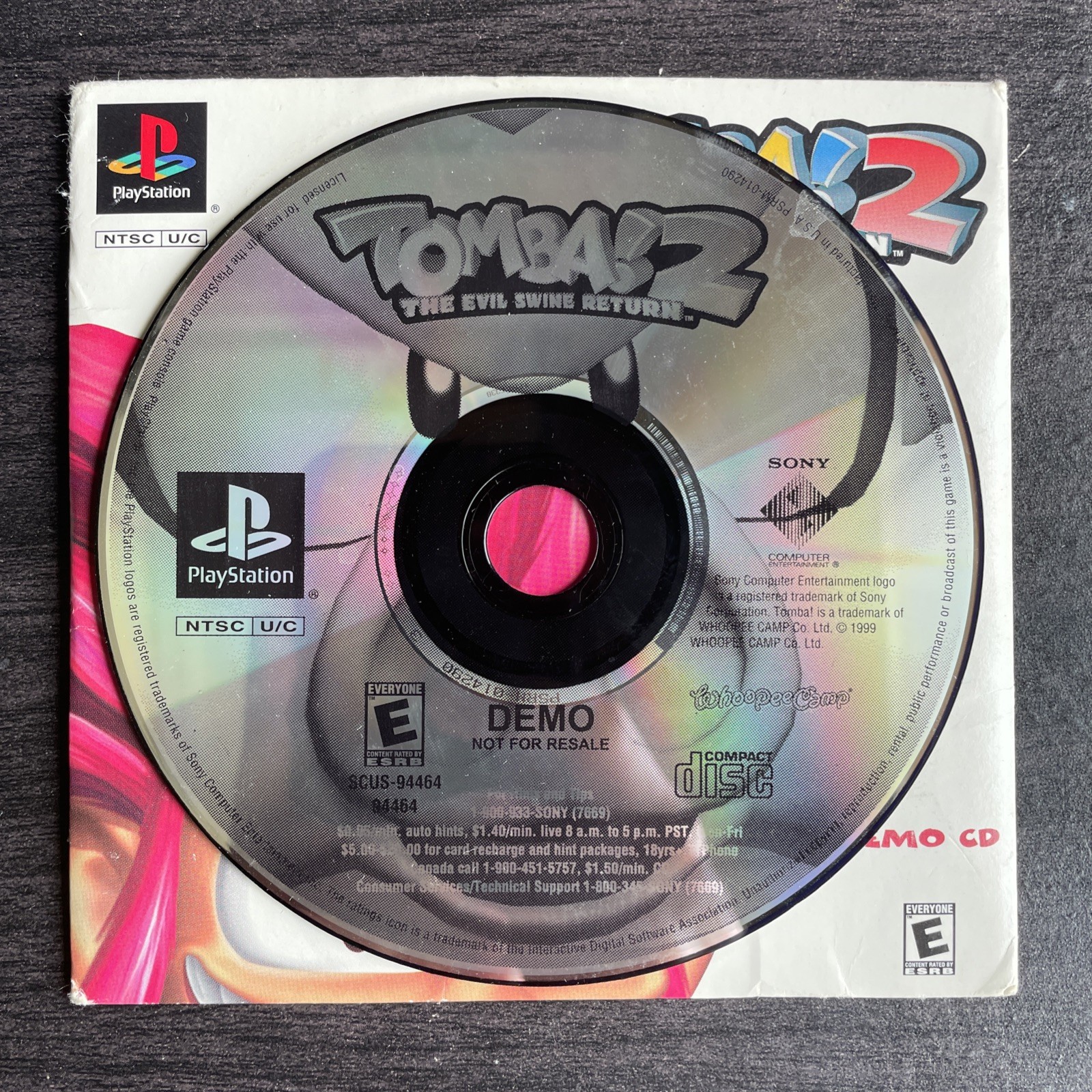 TOMBA! 2 The Evil Swine DEMO Disc Video Game PlayStation 1 PS1 Tested Works VTG