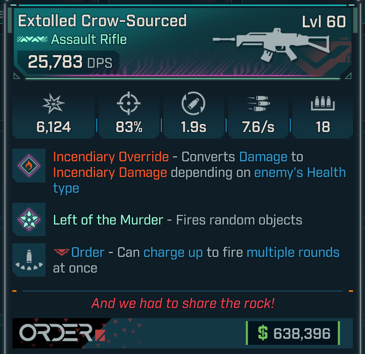 Borderlands 4⭐SET OF 5⭐ PEARLESCENT CROW-SOURCED ASSAULT RIFLE⭐ALL 5 ITEMS