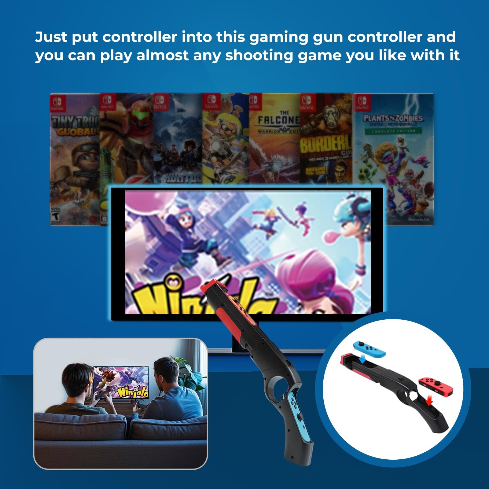 game Gun Controller, 1 pack Gun Handle Grip hunting games for nintendo Switch…