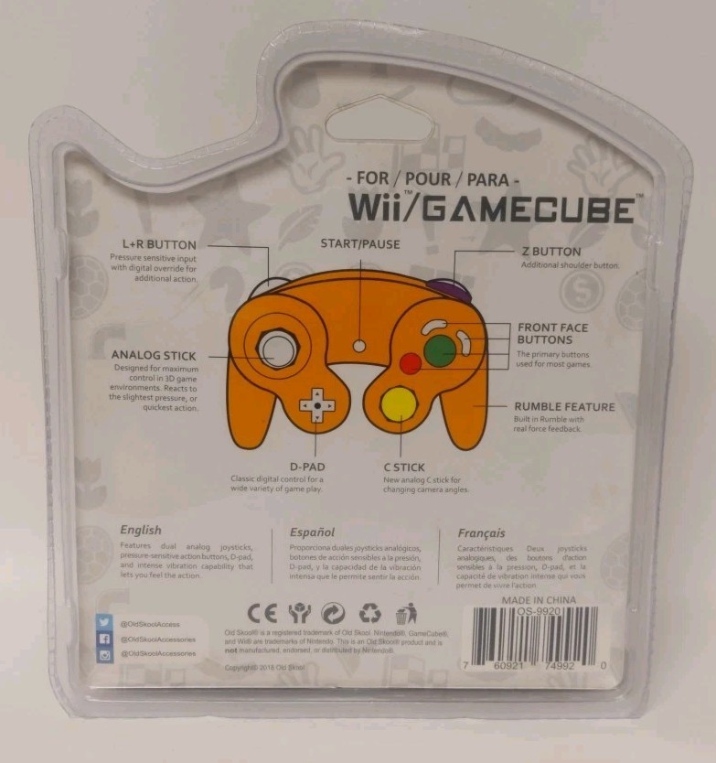 Nintendo GameCube Controller – Orange – (Old Skool).