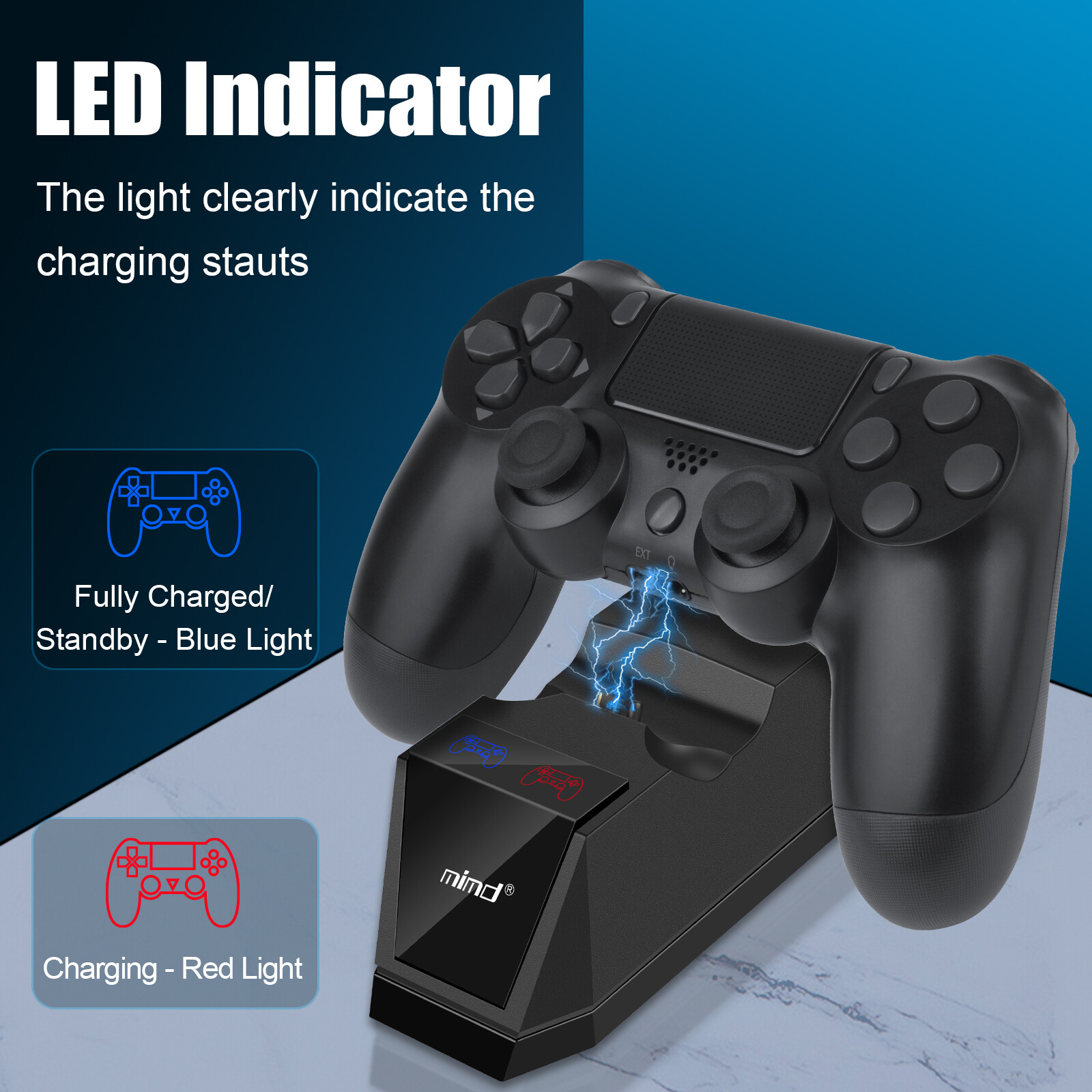 Dual Fast Charger Dock Station Charging Stand For PS4 PlayStation 4 Controller