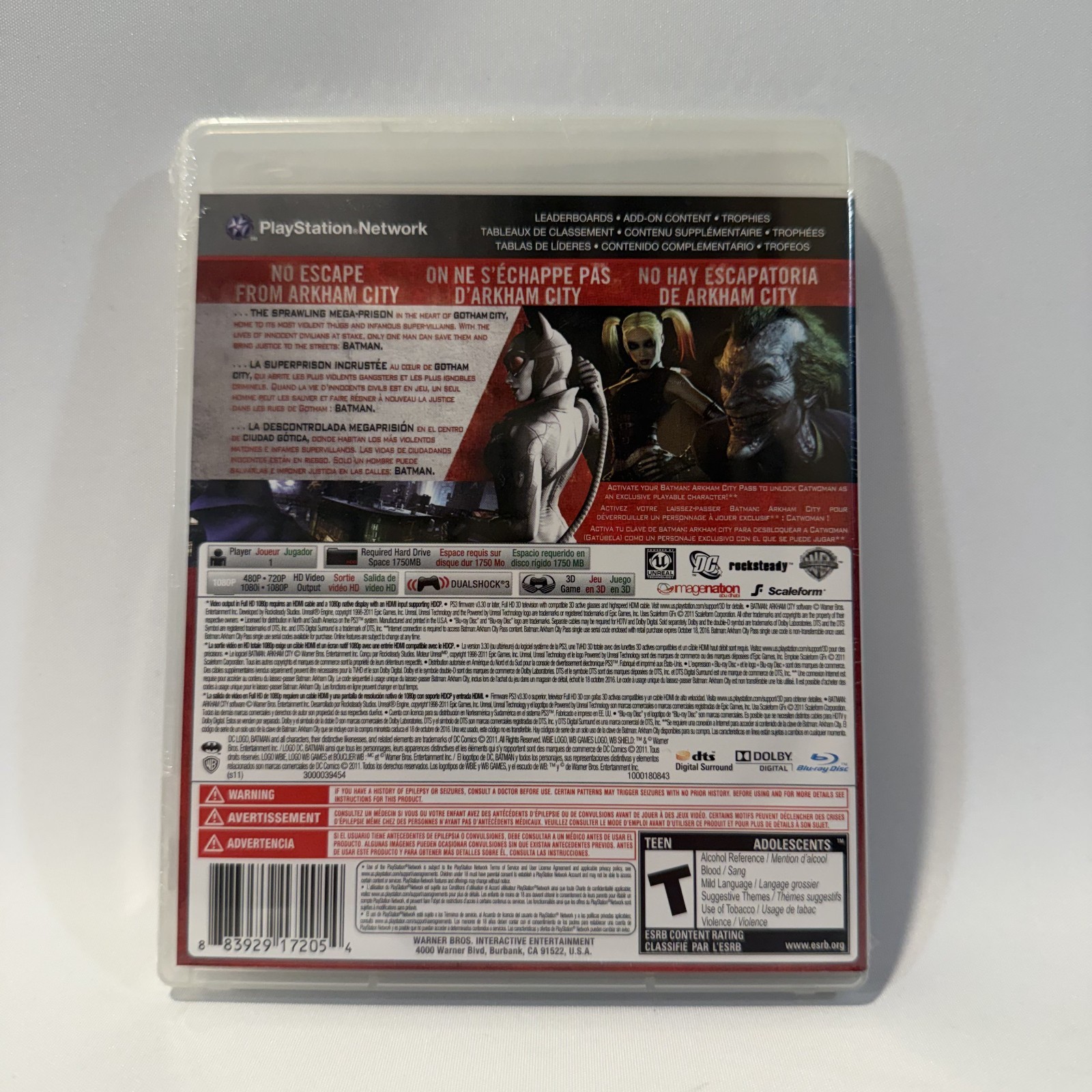 Batman Arkham City PS3 Sony Warner Bros Action Adventure Open World Video Game