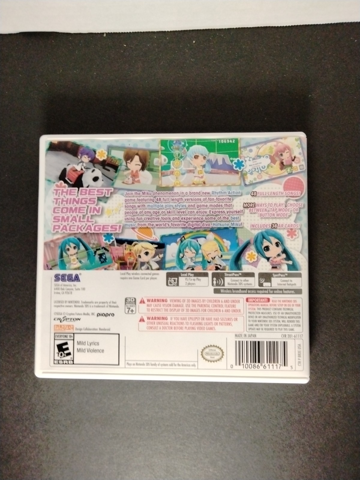 Project Mirai DX Nintendo 3ds Authentic Case Artwork ONLY