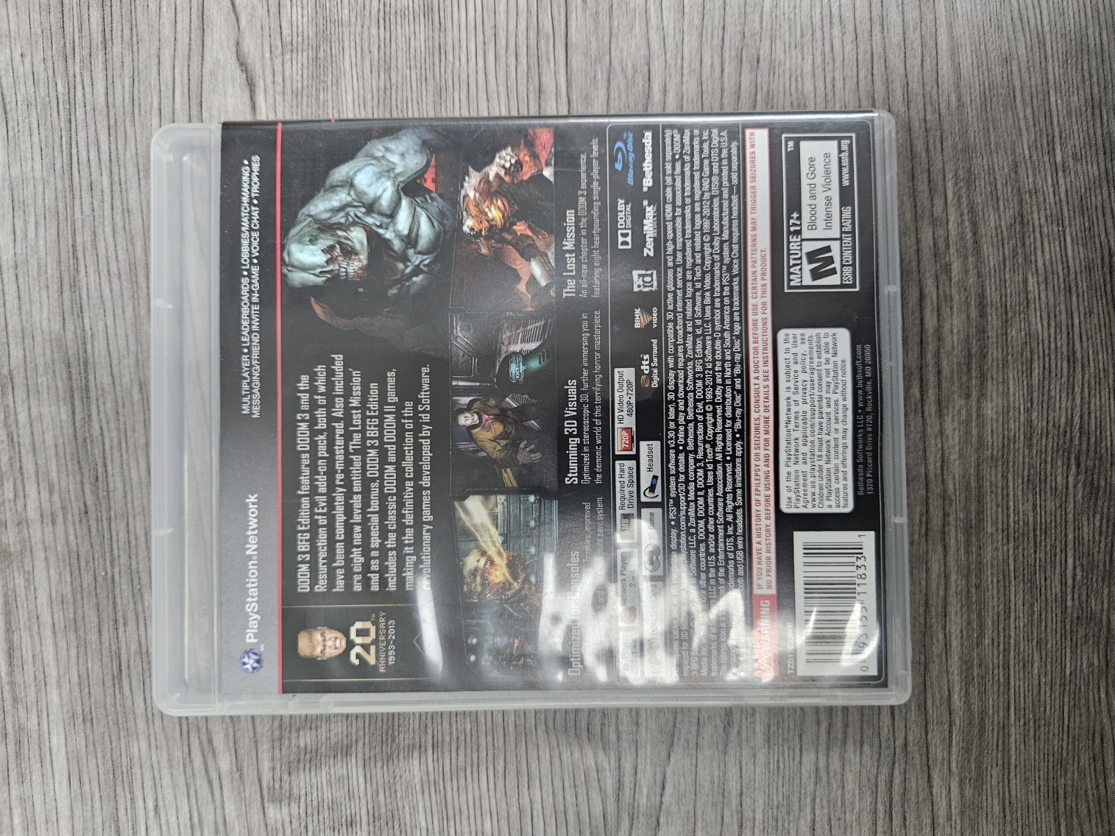 Doom 3 BFG Edition PS3 PlayStation 3 CIB MINT disc