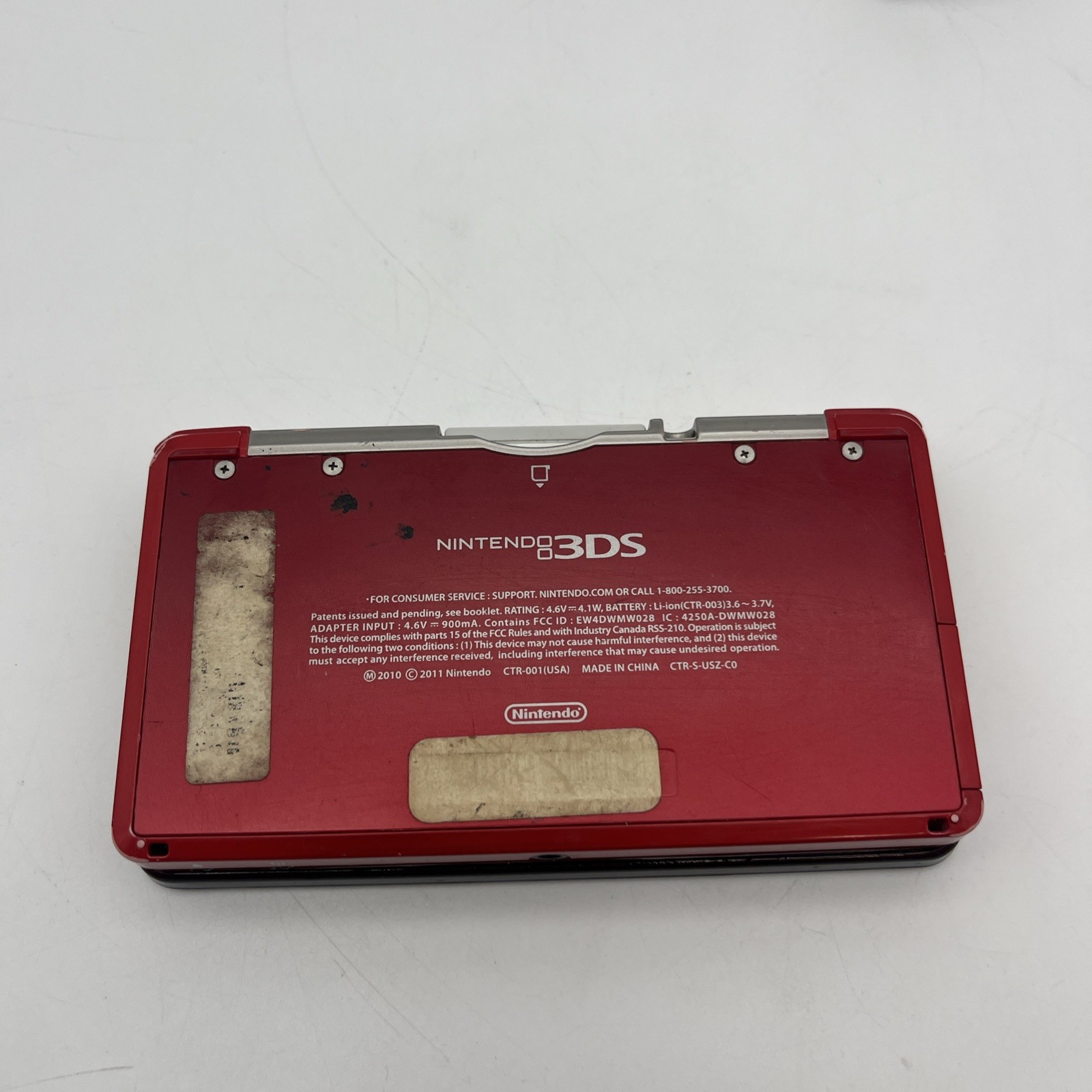 Nintendo 3DS Flame Red Handheld Console System CTR-001 w/ Zelda Tested READ