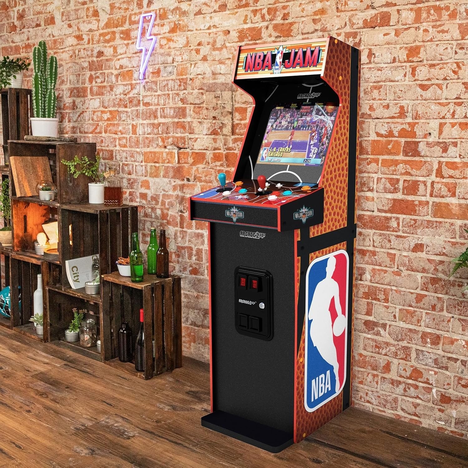 Arcade1Up NBA Jam Deluxe Arcade Machine WiFi 5ft Tall 2-Player Cabinet 3 Games