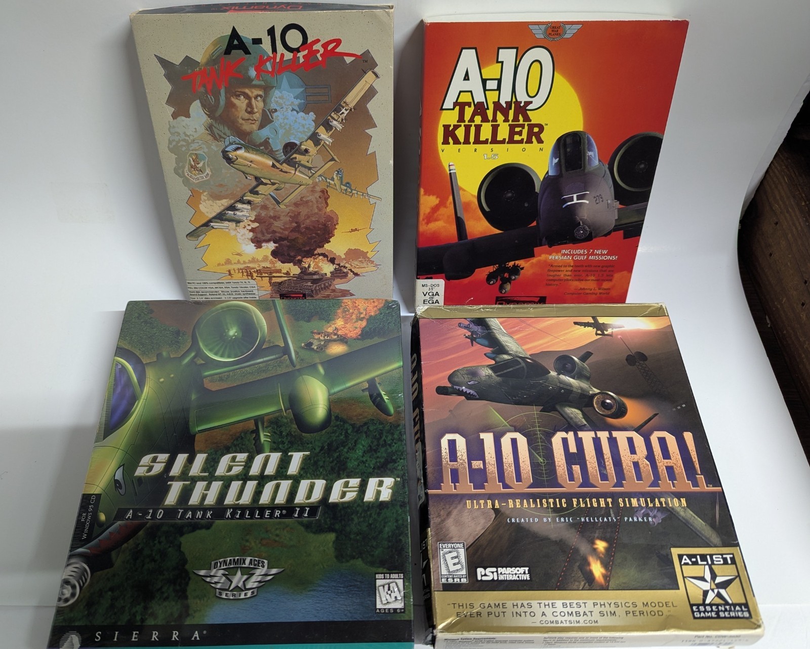 Lot of 4 A-10 A10 Tank Killer Thunderbolt Warthog PC Games Collectors Display
